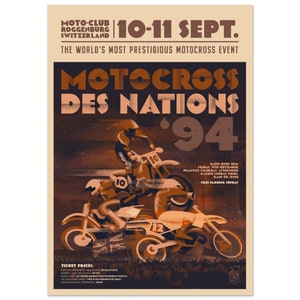 Cartel vintage de Motocross de las Naciones