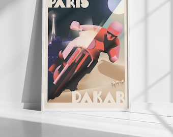 Motocross - Paris - Dakar Original Vintage 1980's Small Poster - Etsy