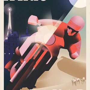Paris Dakar Art Deco poster