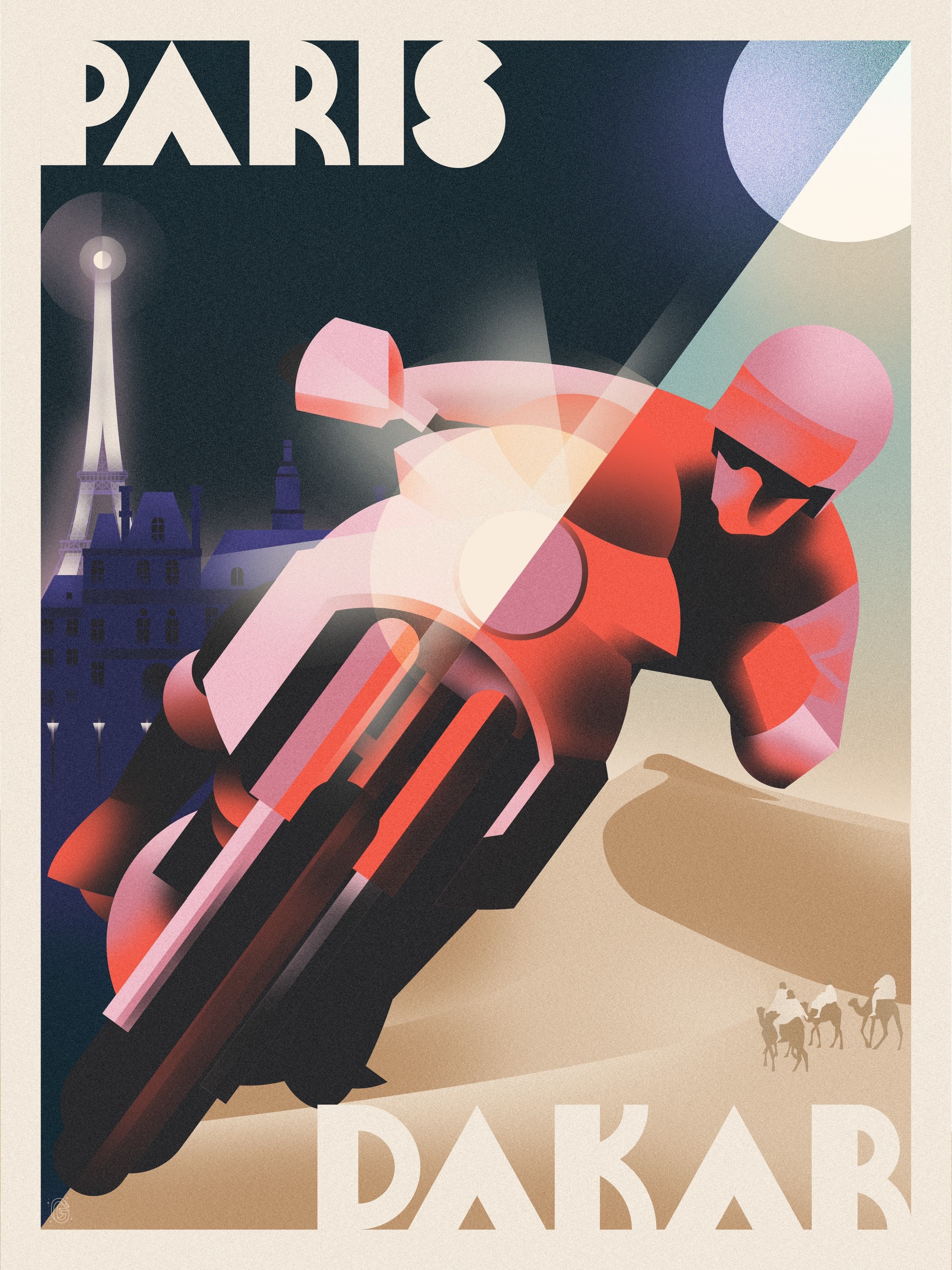 アール・デコ vintage poster Paris Dakar Art Deco Poster - Etsy