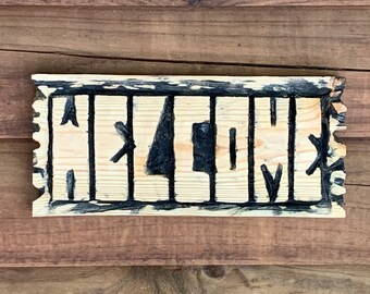 Welcome Sign Wood Carving Custom Porch Sign Wood Wall Decor Chainsaw Carving Country Cabin Sign Welcome Sign Front Porch Hand Carved