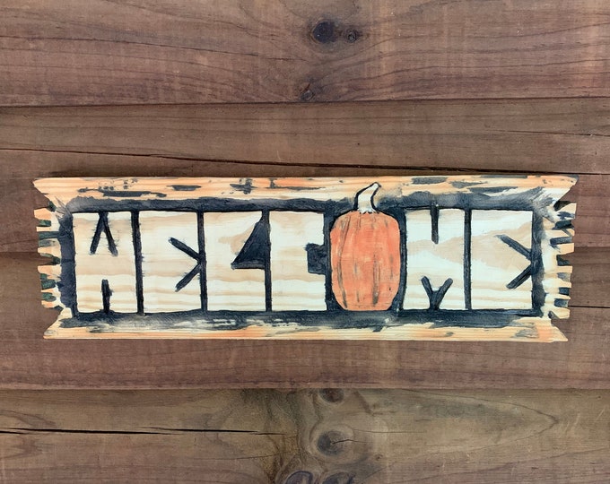 Halloween Decor Welcome Sign Fall Decor Front Porch Sign Wood Carving Chainsaw Carving Wood Wall Decor Pumpkin Decor Sign Thanksgiving Decor