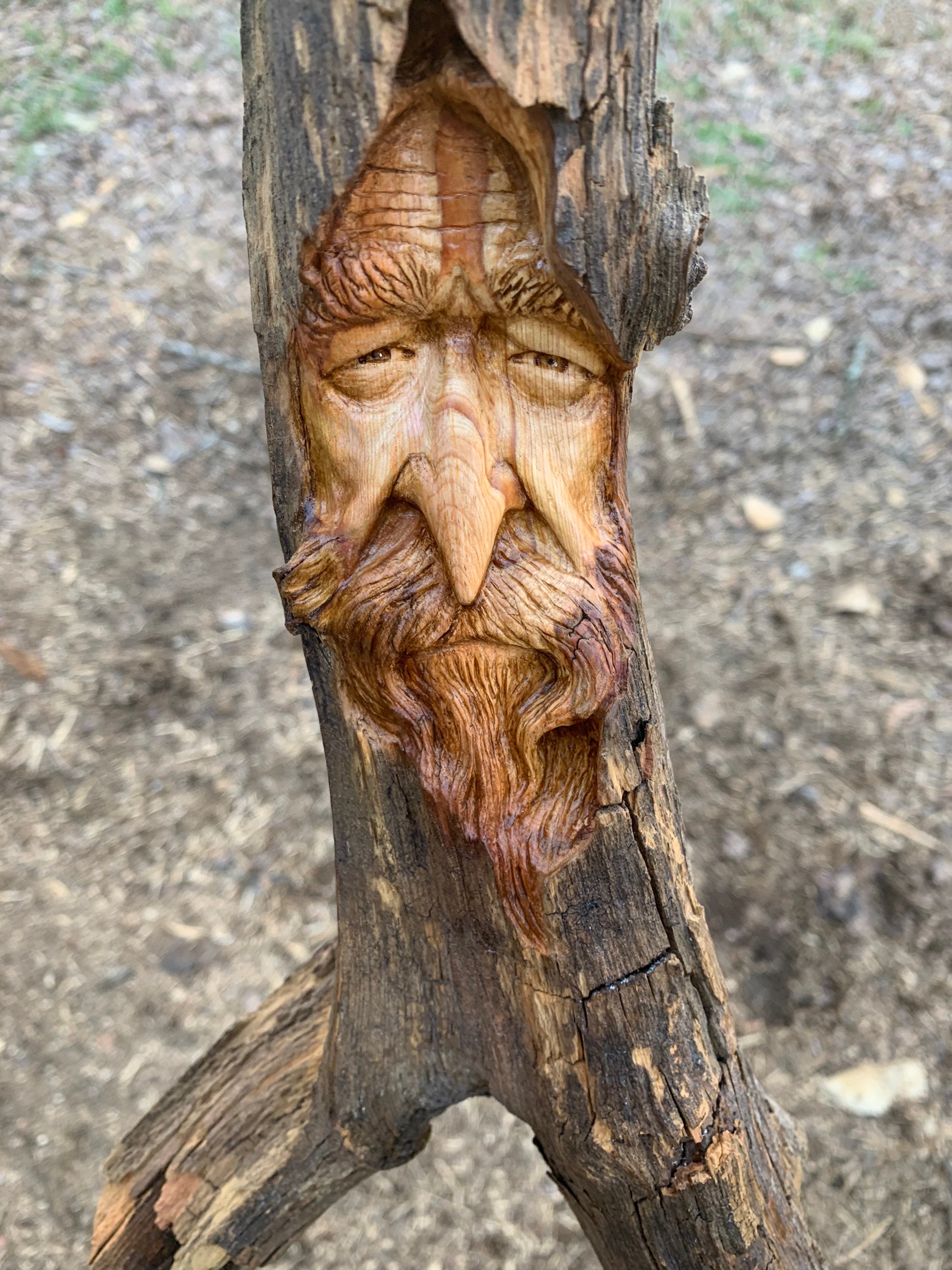 Wood Carving, Wood Wall Art,Carving of a Face, Handmade Woodworking, by