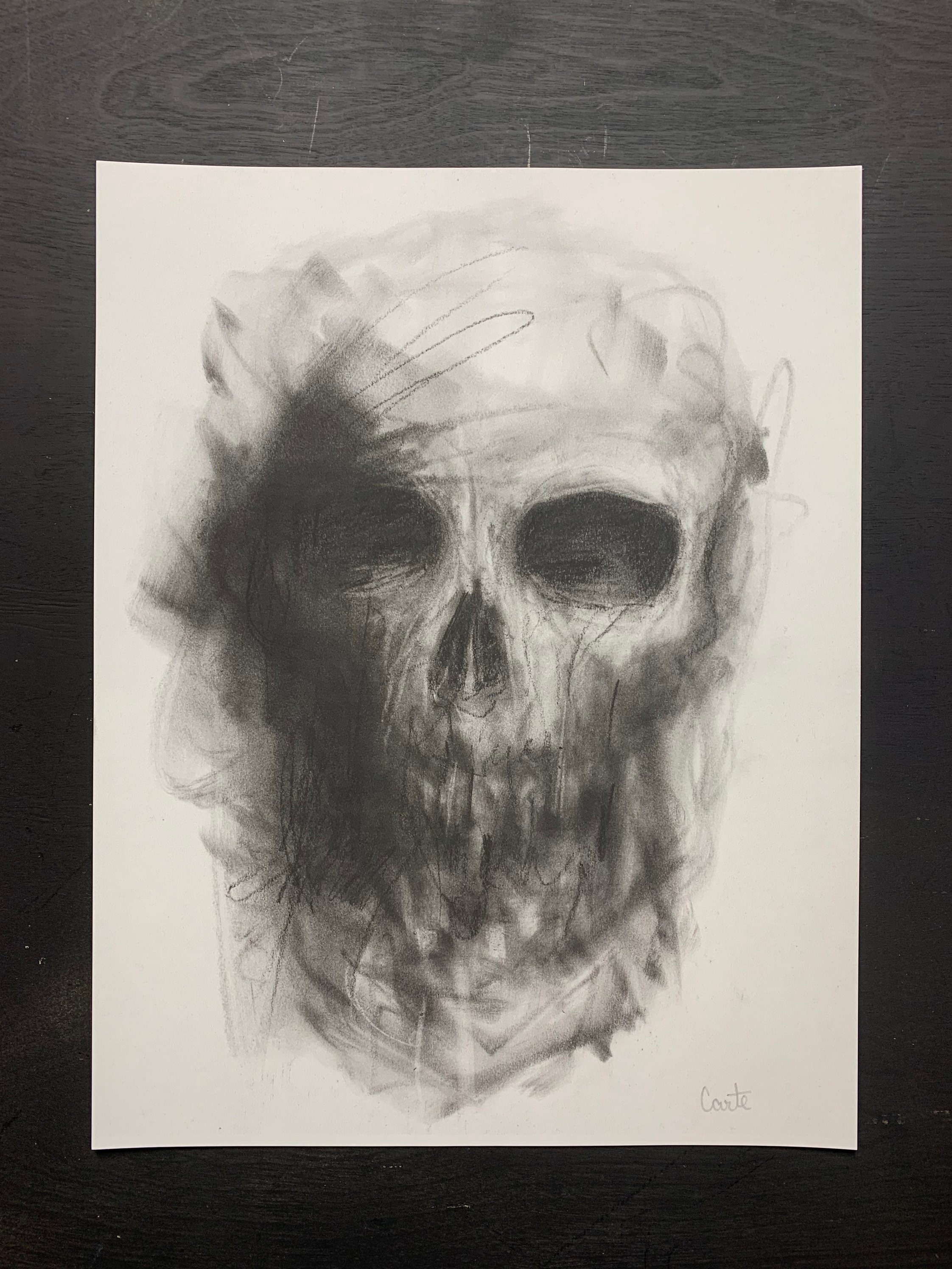 Charcoal Drawing, Drawing of a Skull, Drawing Print, Skull Art, by Josh  Carte, Dark Art, Wall Art Drawing, Pencil Art, Creepy Art