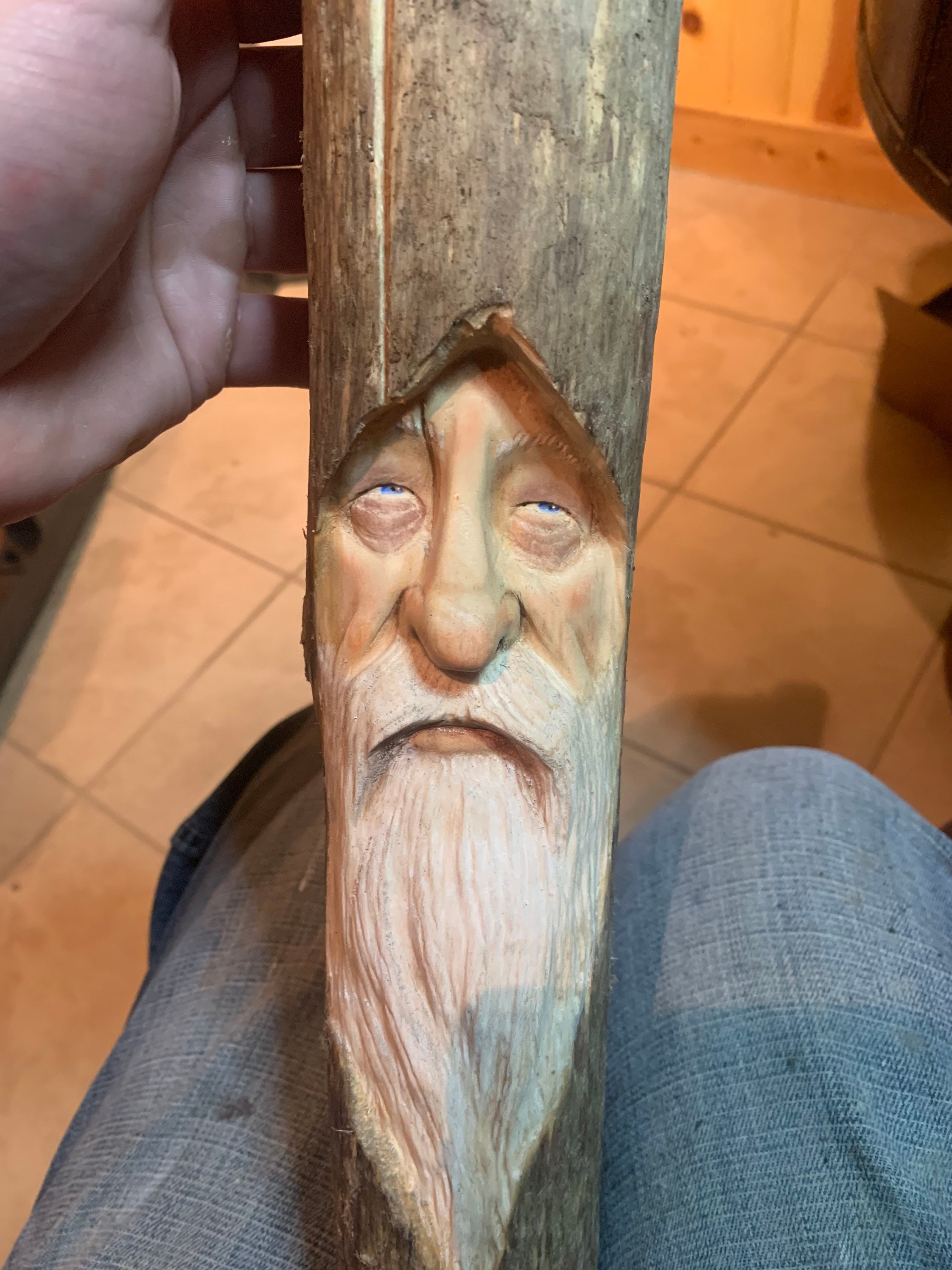 Wizard Wood Carving, Driftwood Art, Hand Carved Wood Art, Wood Wall Art