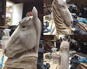 Cheval tronçonneuse sculpture, à la main sculpté Sculpture sur bois, travail du bois fait à la main, fait en Ohio par Josh Carte, équine, parfait cadeau bois, anniversaire