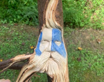 Wood Carving, Warrior Carving, Wood Spirit Carving, Dogwood Root, Hand Carved Wood Art, by Josh Carte, Wood Wall Art, Perfect Wood Gift
