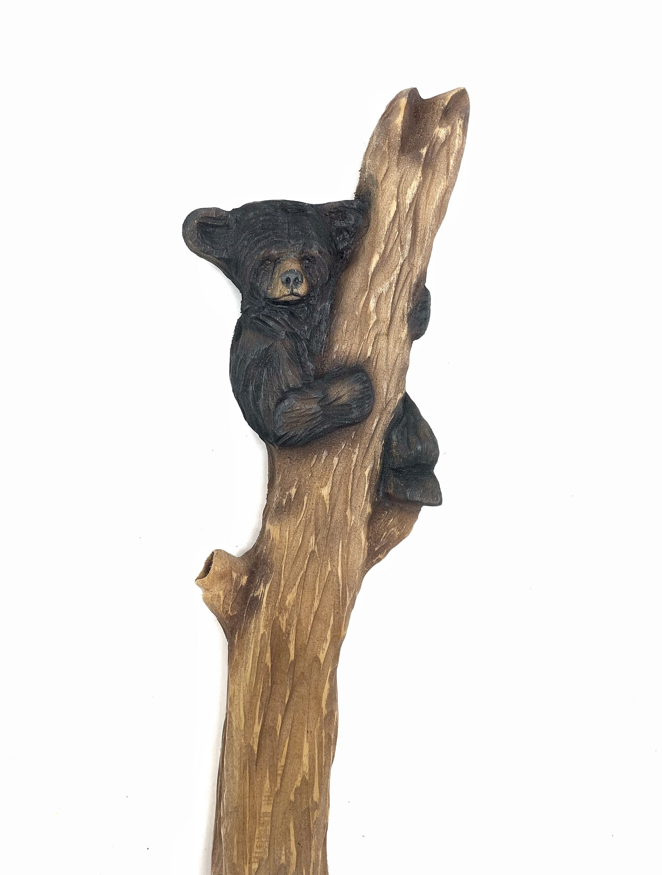 Bear Wood Carving, Bear Chainsaw Carving, Wood Wall Art, Hand Carved