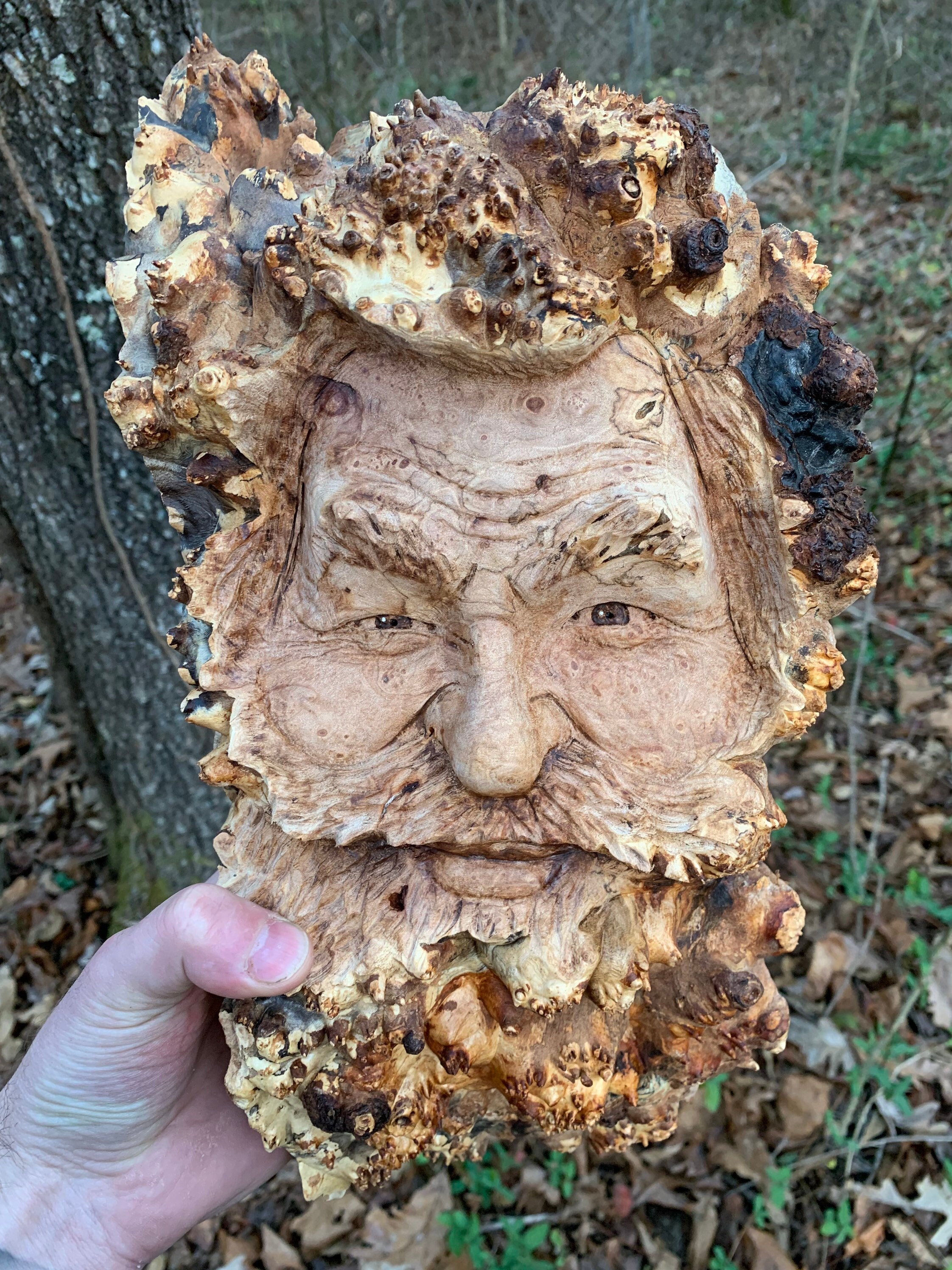 Wood Carving, Wood Spirit Carving, Hand Carved Wood Art, by Josh Carte