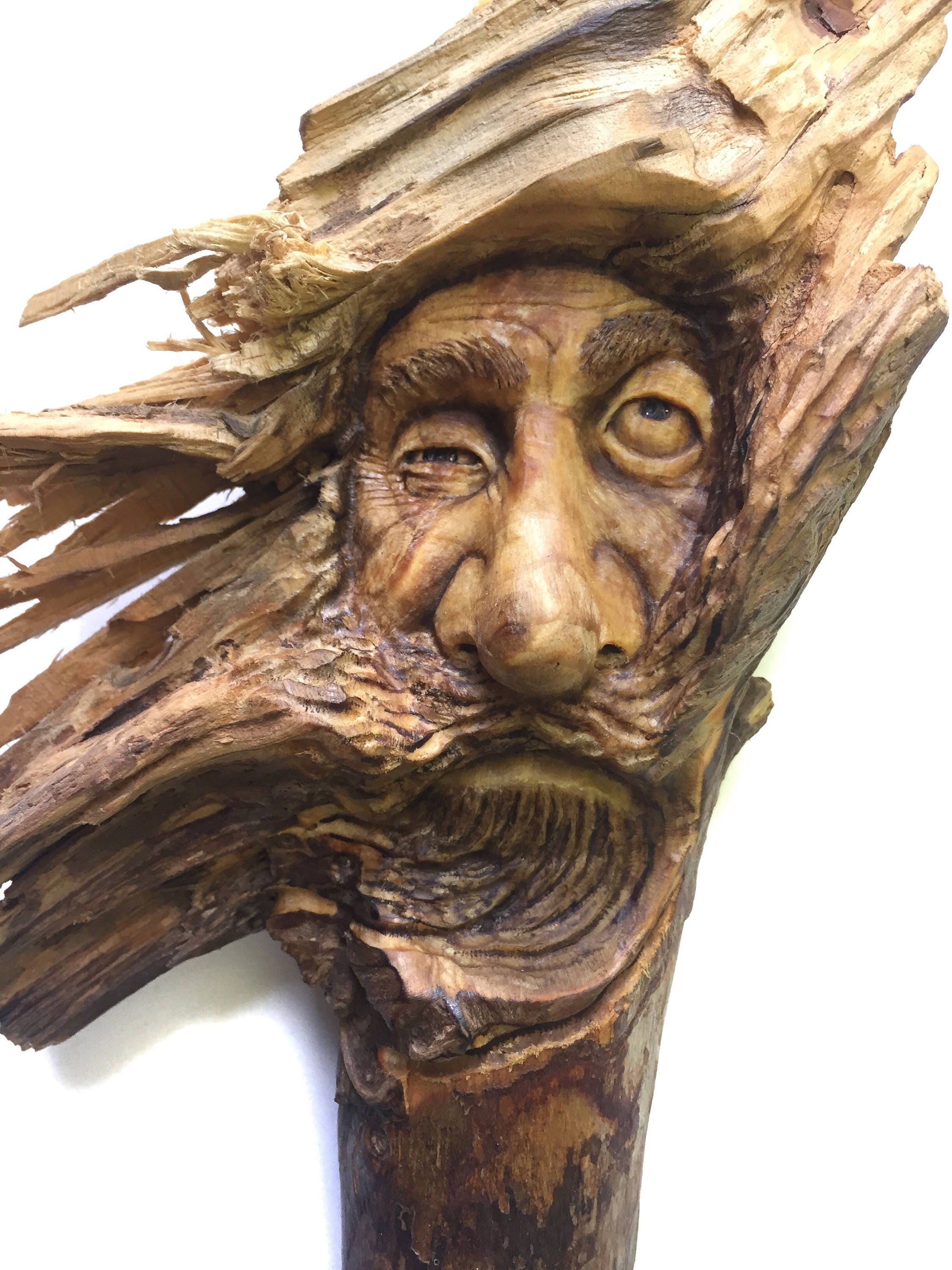 Wood Spirit, Wood Carving, Bed Head, Wall Art Decor, Handmade