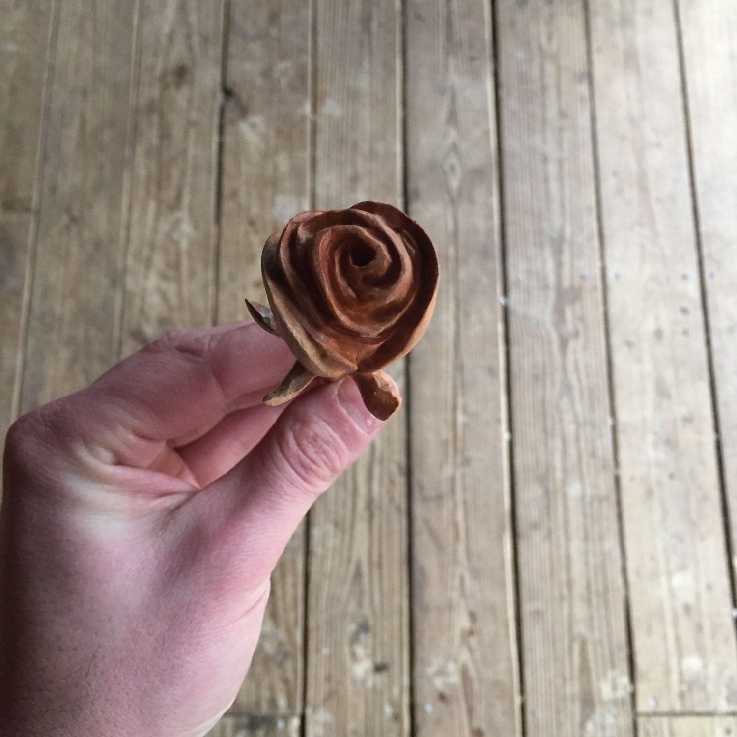 Rose Wood Carving - Flower Art