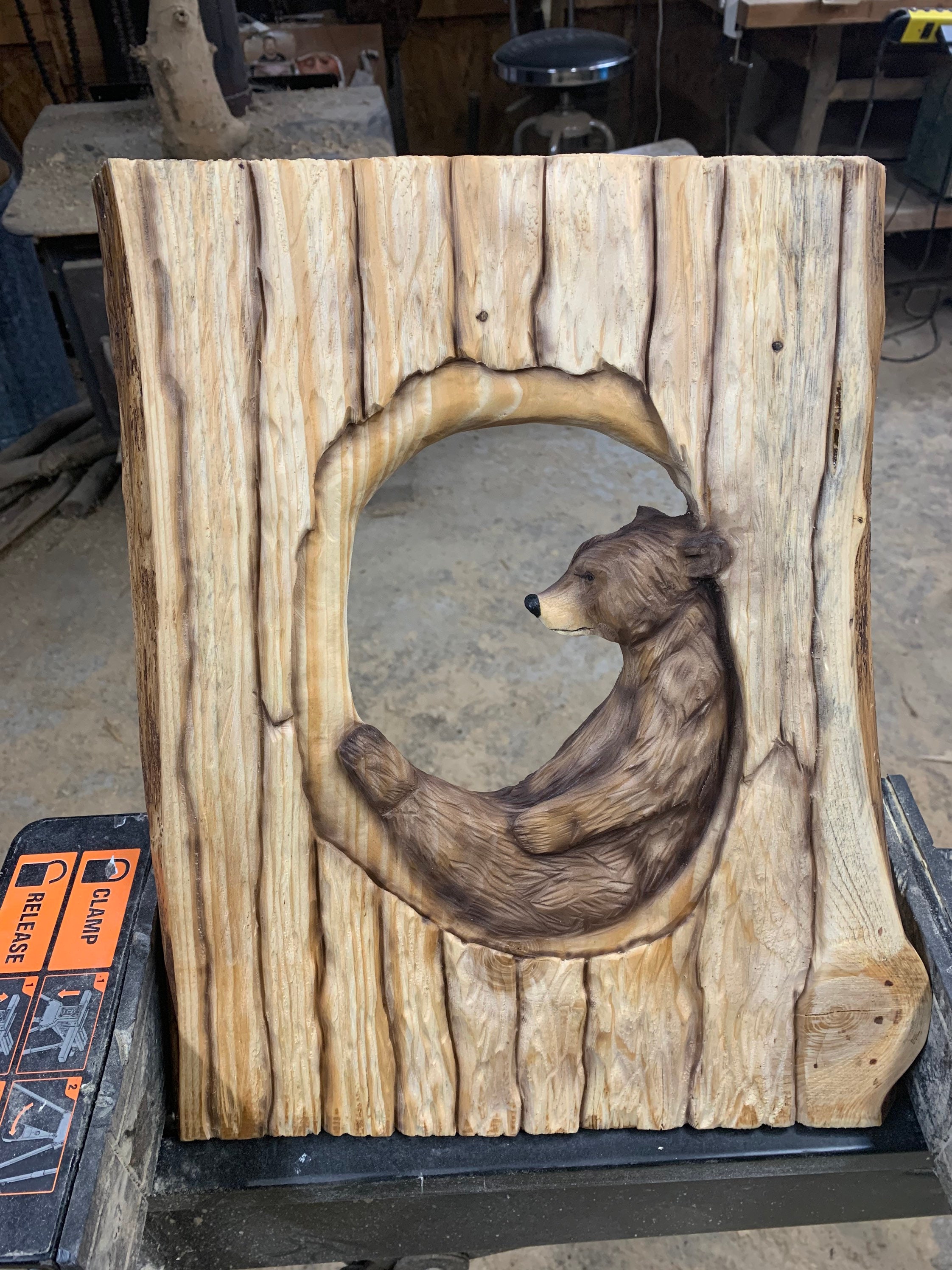 Bear Chainsaw Carving, Carving of a Bear, Bear Wood Carving, Woodland