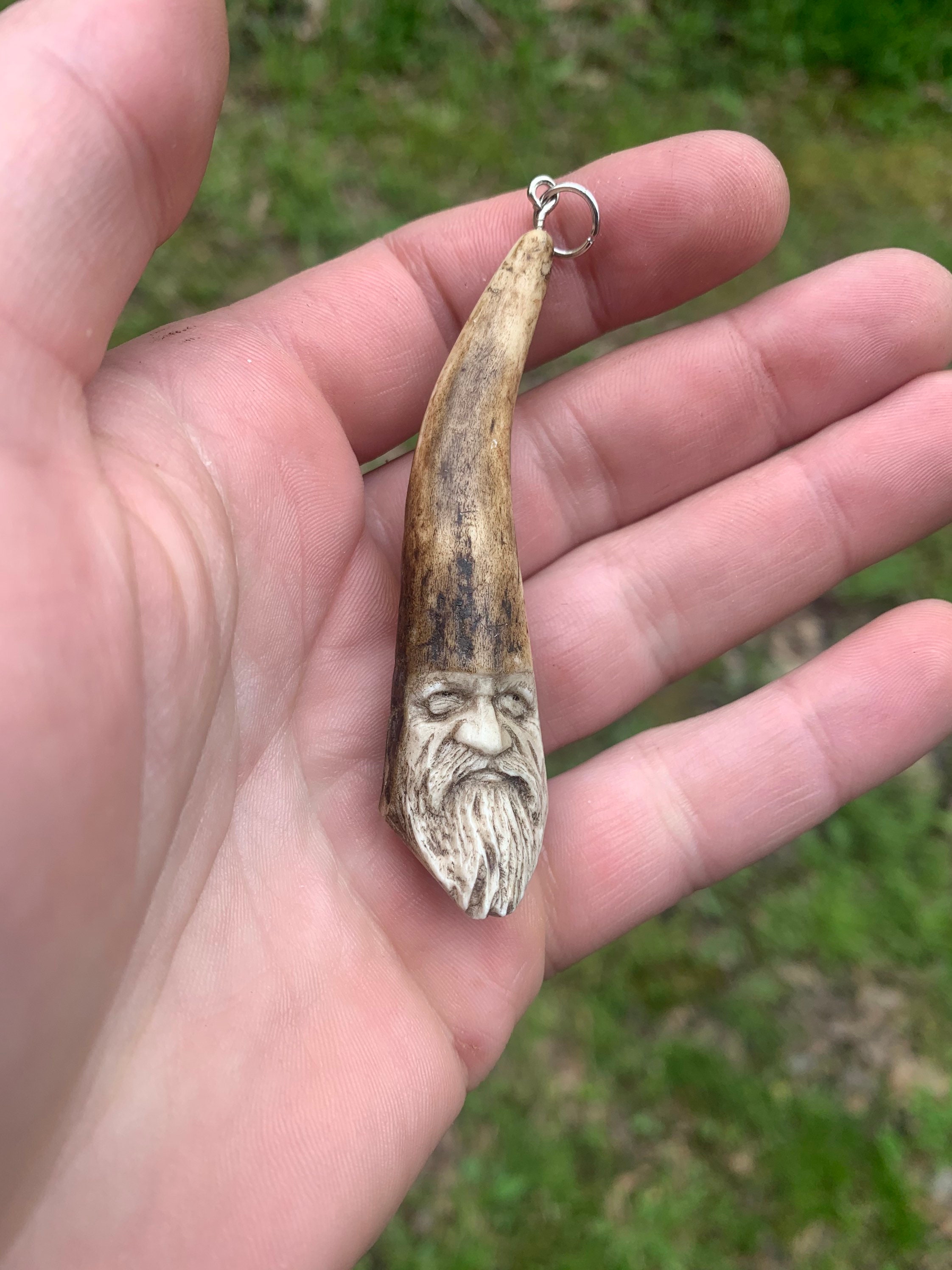 Bone Carving, Deer Antler Art, by Josh Carte, Bone Jewelry, Bone