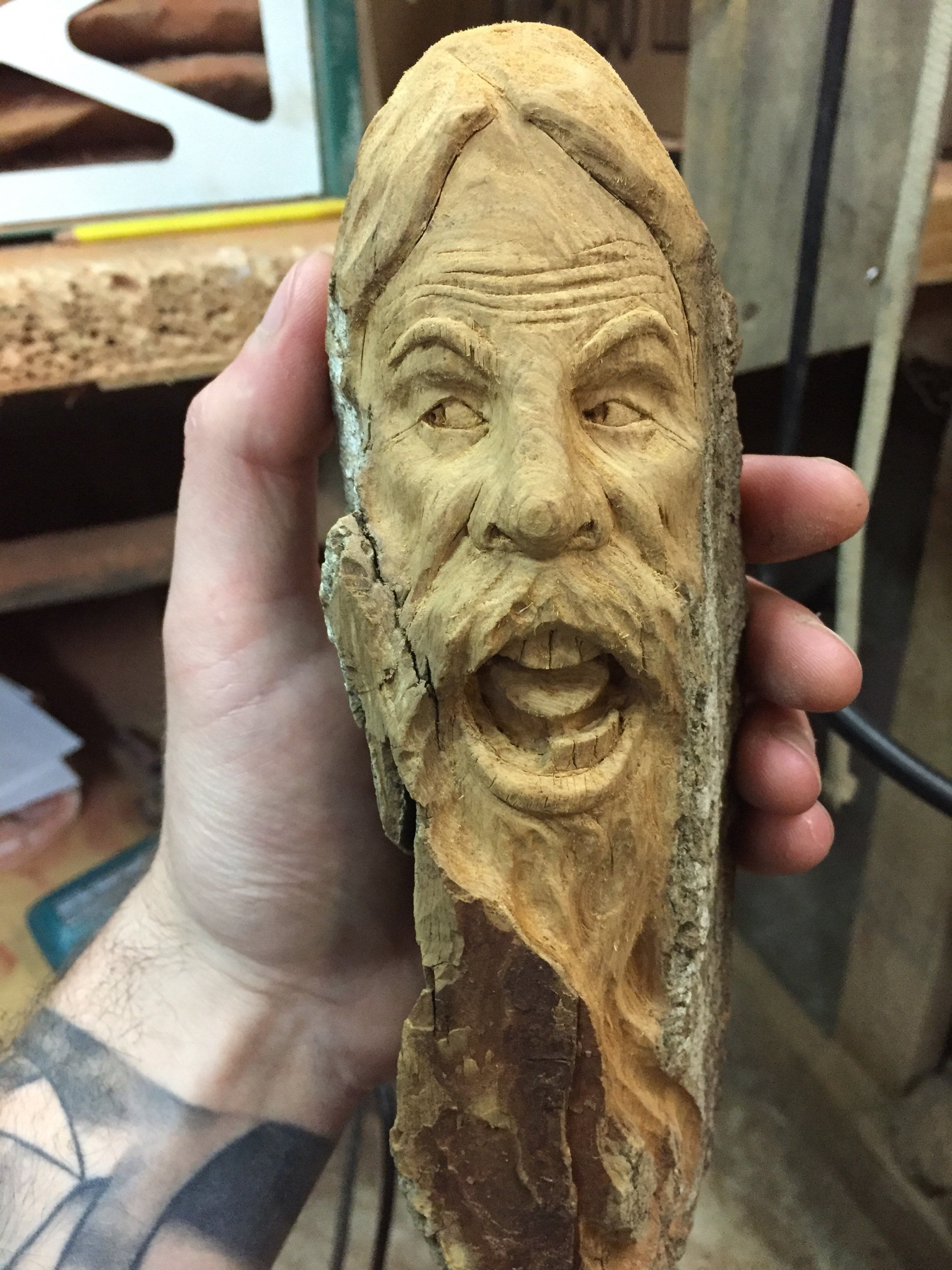 Wood Carving, Cottonwood Bark, Hand Carved, Wood Sculpture, Perfect