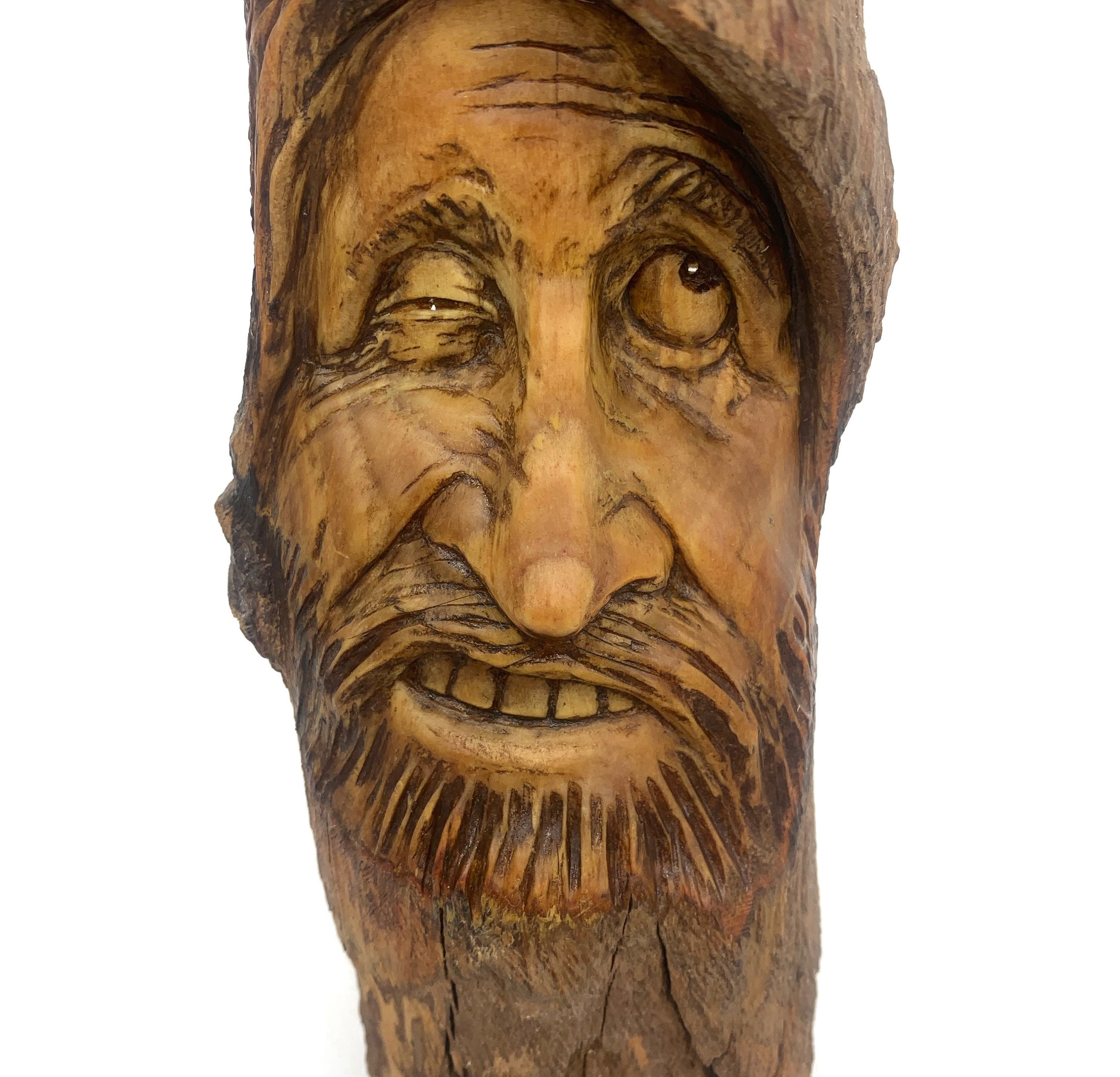 First ever carving (wood spirit) : r/Woodcarving