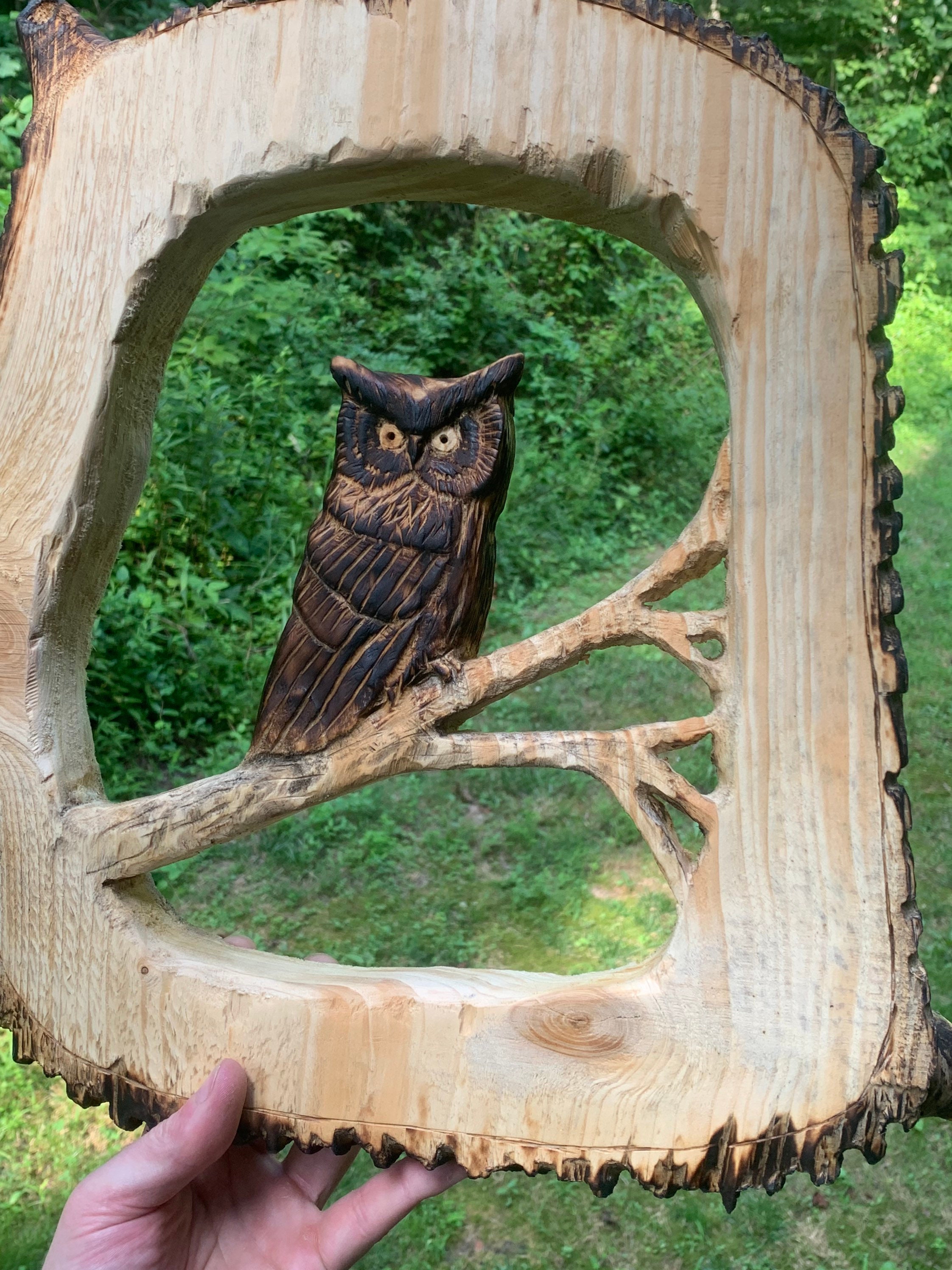 RESERVED for John, Owl Wood Carving, Chainsaw Carving, Hand Carved Wood