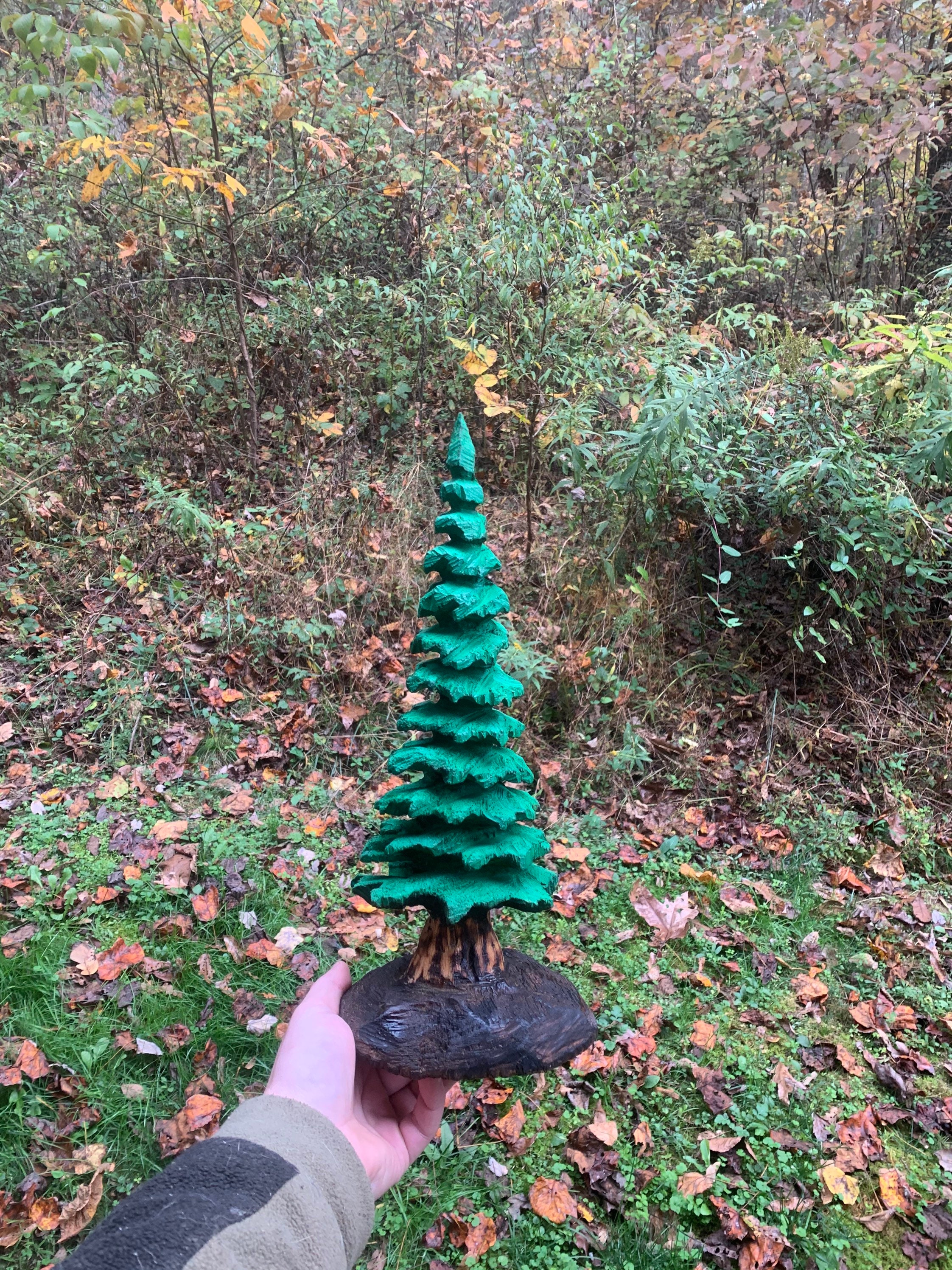 Christmas Tree, Chainsaw Carving, Wood Carving, Christmas Gift, Hand