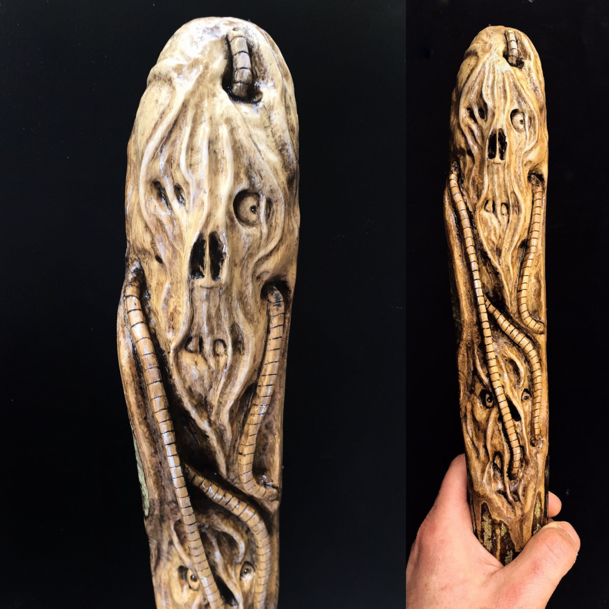 Reserved For Wendy Hand Carved Walking Stick Creature