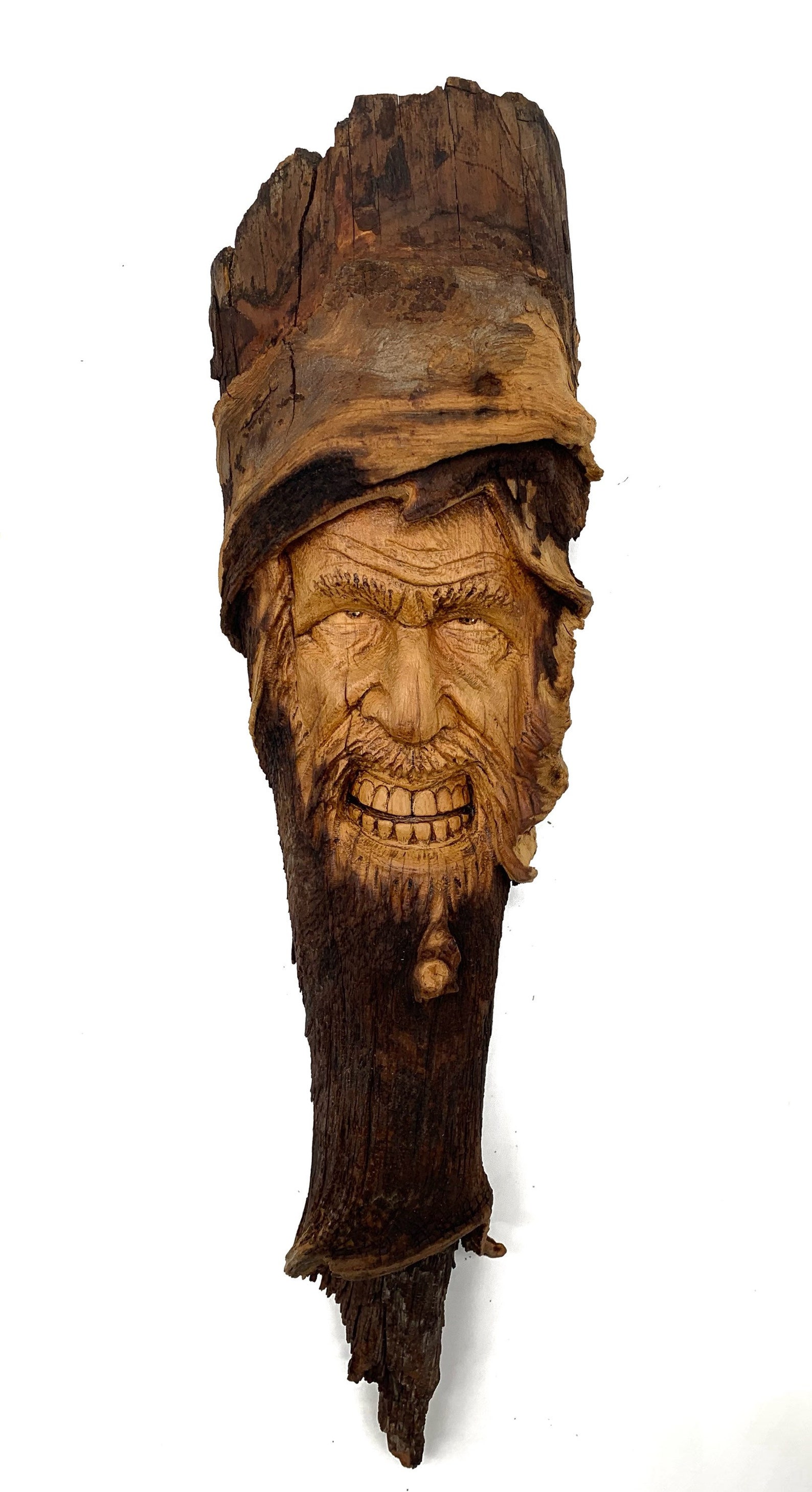 Wood Spirit Carving Hand Carved Wood Art Wood Wall Art Etsy