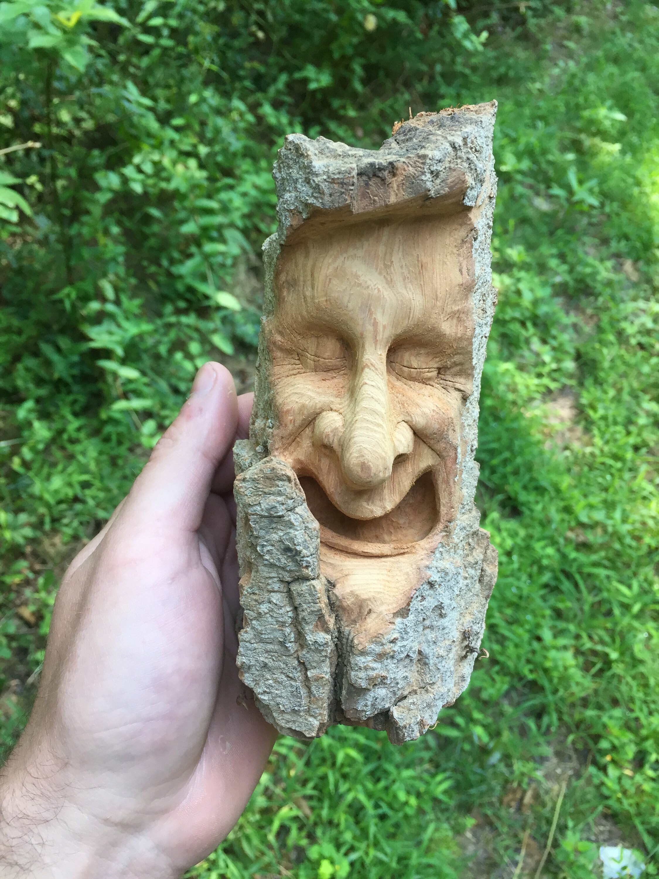 wood spirit carving wood art hand carved by josh carte faces cleaner wanted