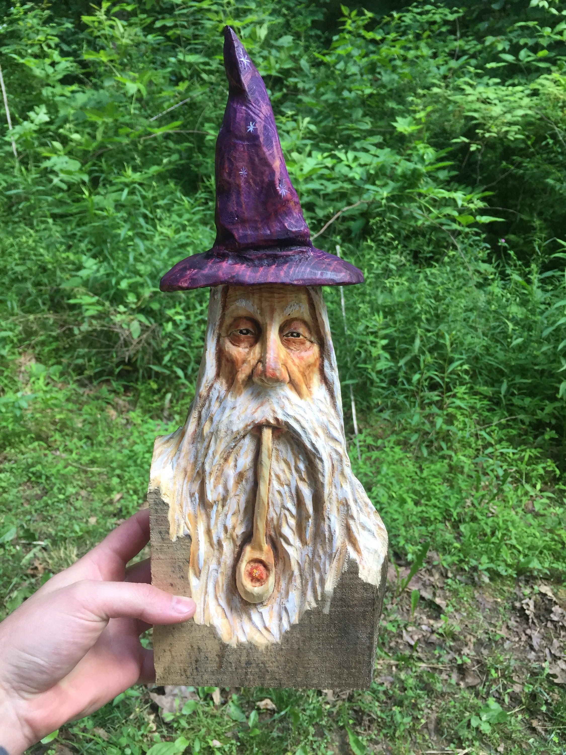 Wizard, Wood Carving, Wall Art, Wood Sculpture, Hand Carved Wood Art