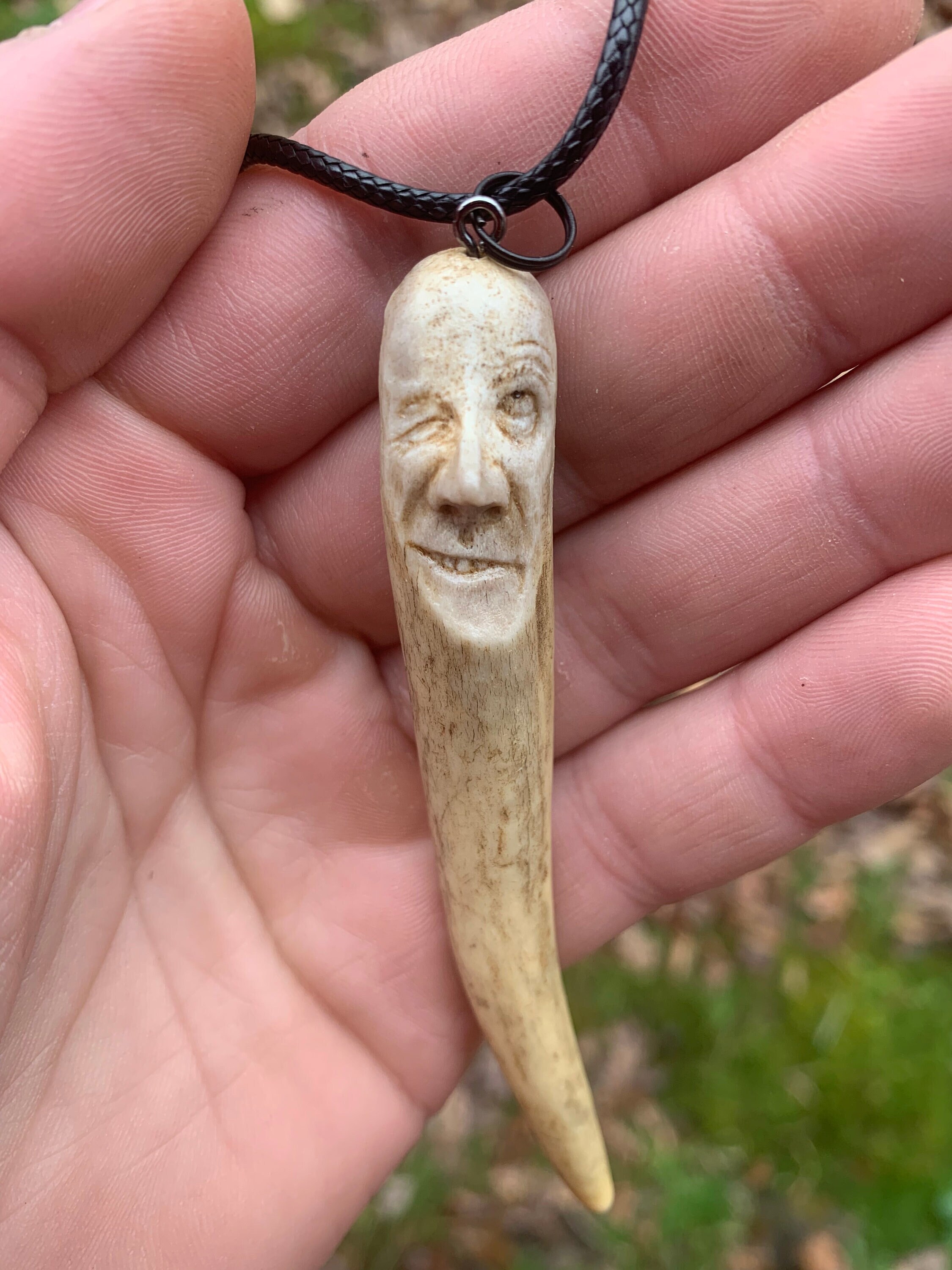 Necklace made shop from deer antler
