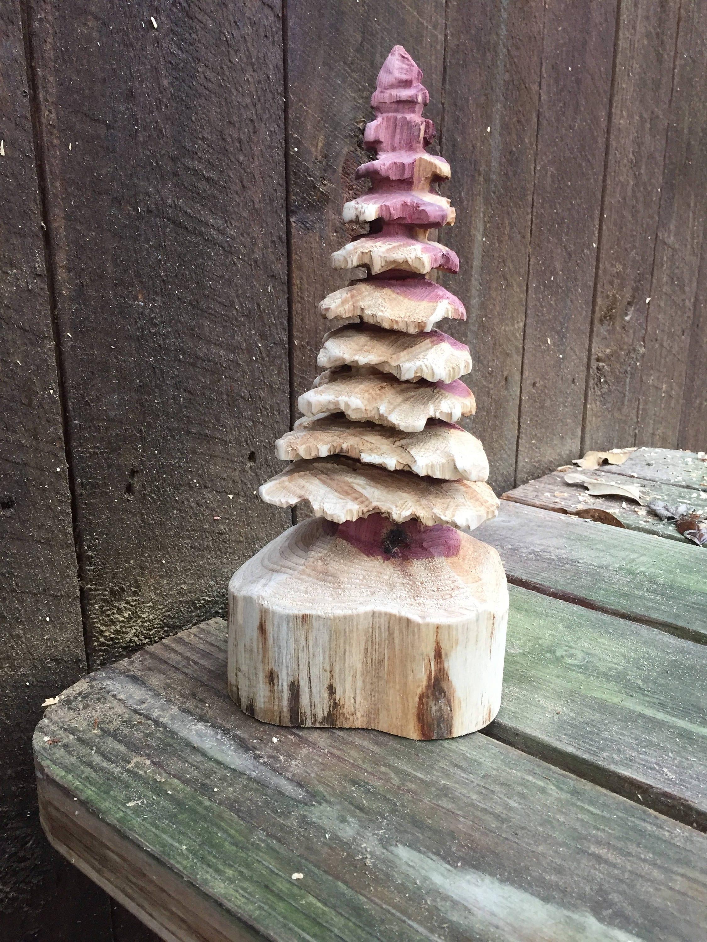 Chainsaw Carving, Wood Carving, Tree, Rustic Decor, Hand 