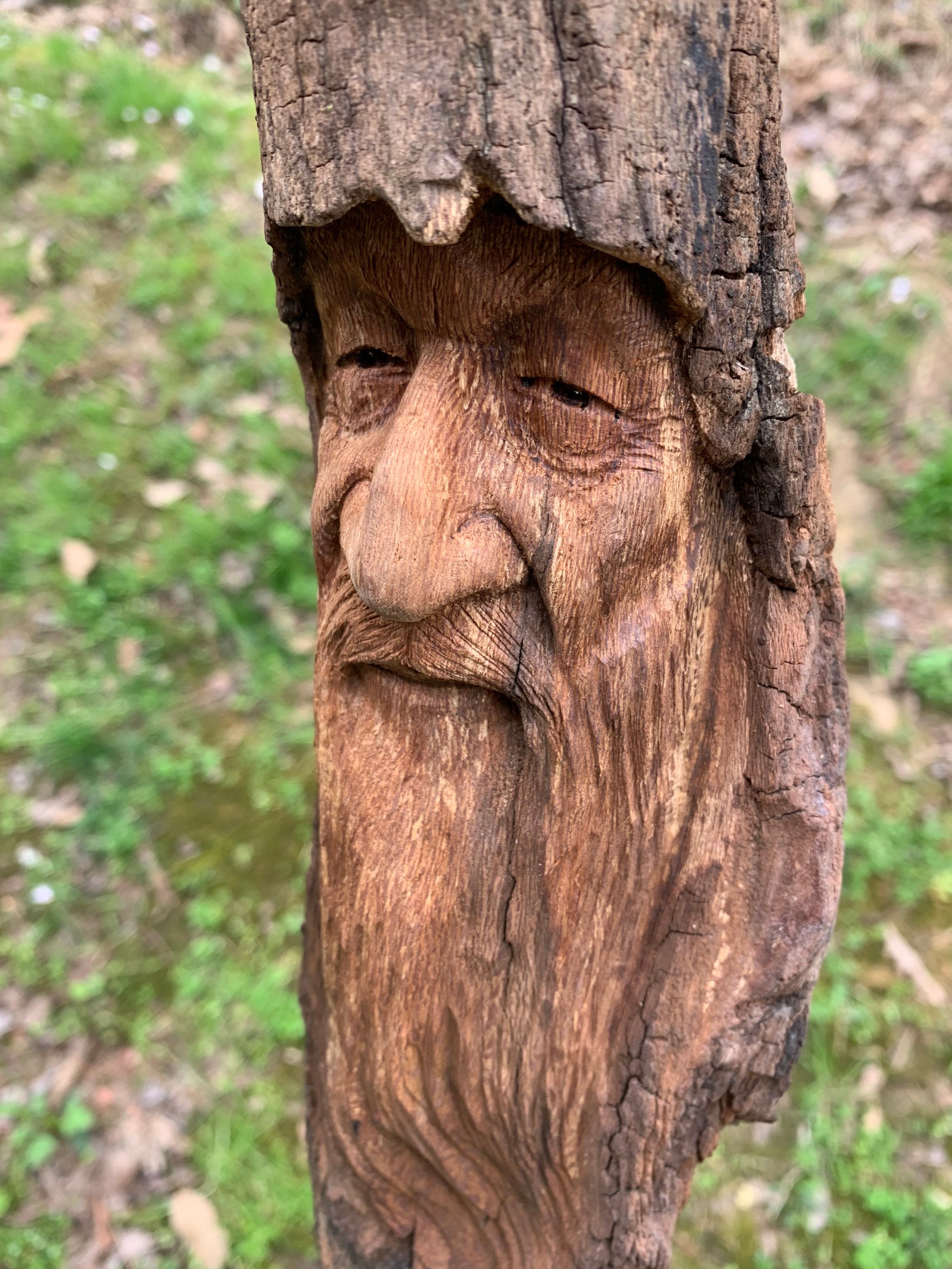 Driftwood Carving, Wood Spirit Carving, Hand Carved Wood Art, Wood Wall
