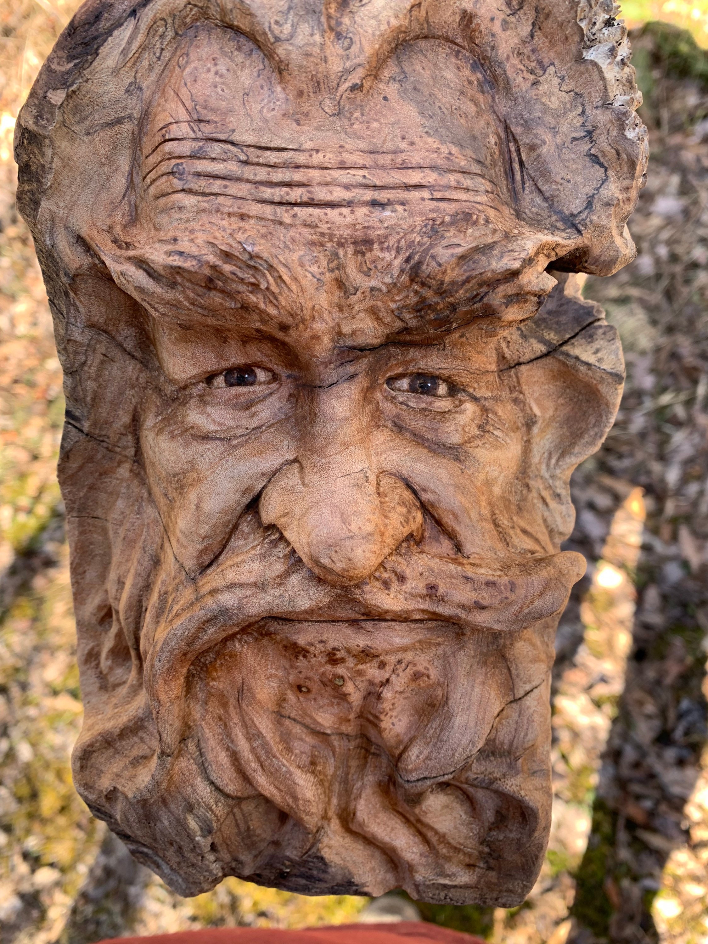 Maple Burl Carving, Wood Carving, Hand Carved Wood Art, by Josh Carte