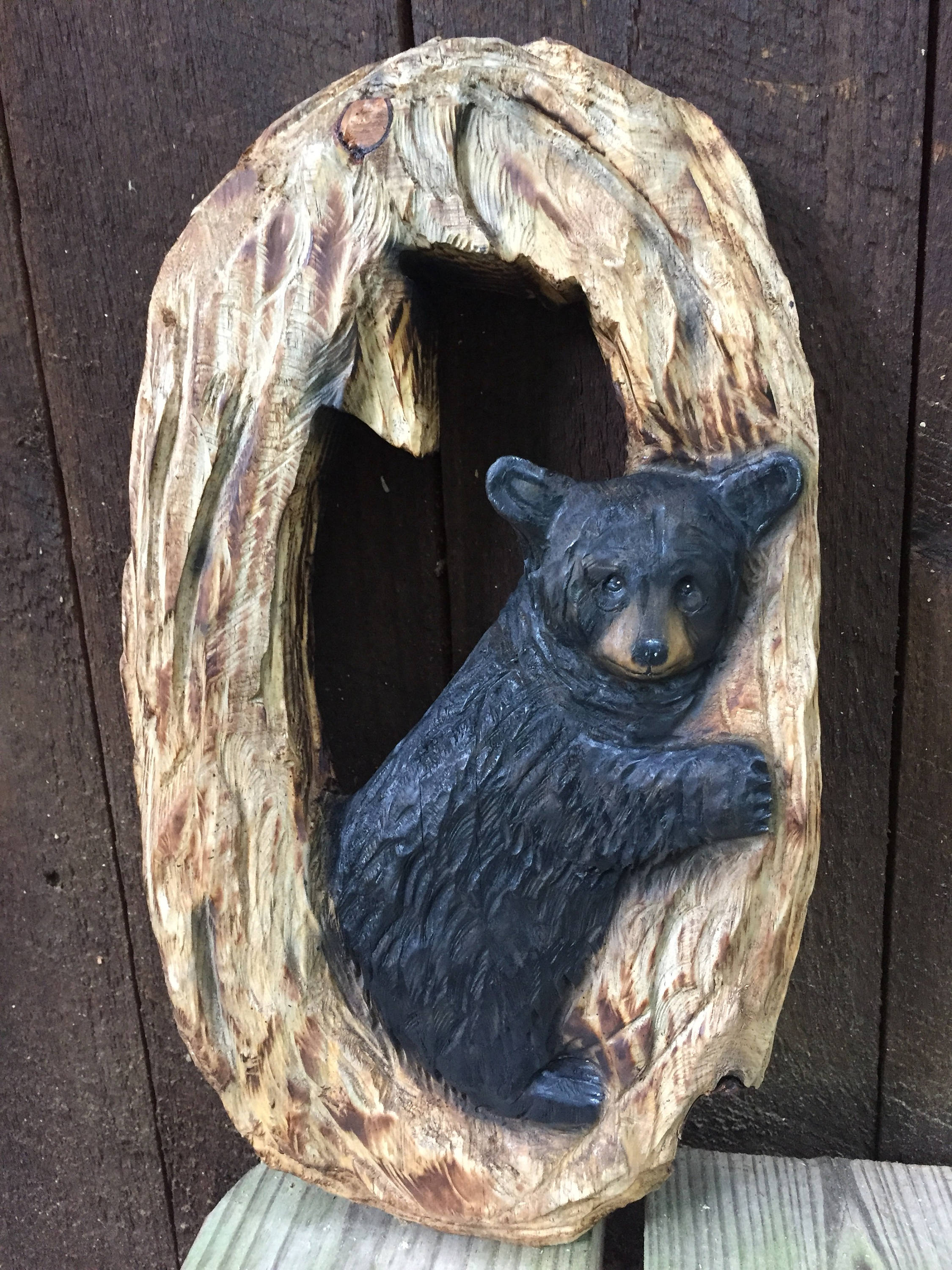 Bear, Chainsaw Carving, Wood Carving, Wall Art, Rustic Decor, Log Home