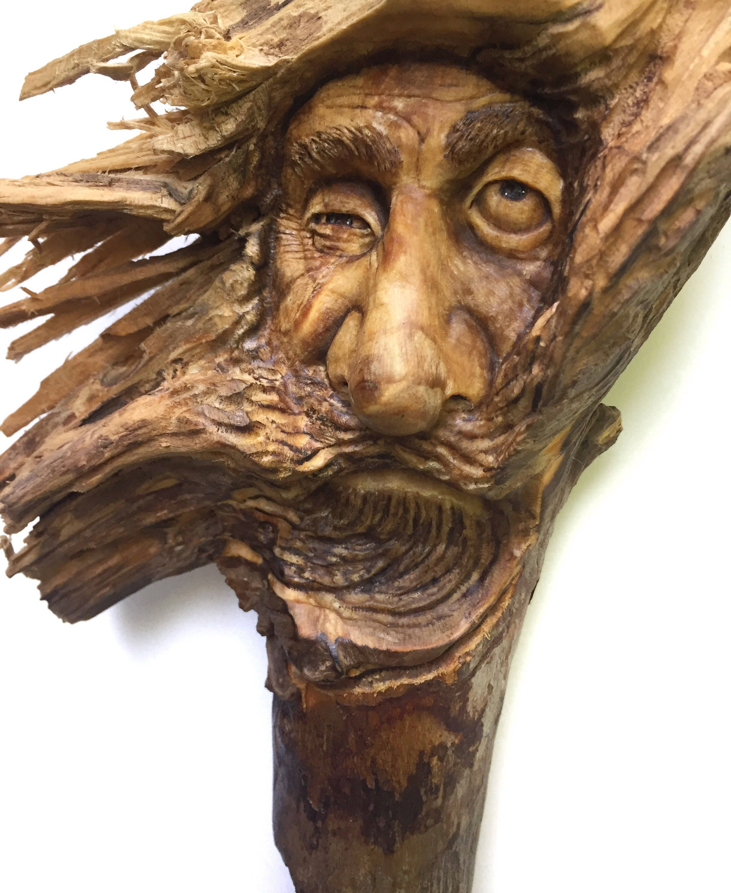Wood Spirit, Wood Carving, Bed Head, Wall Art Decor, Handmade