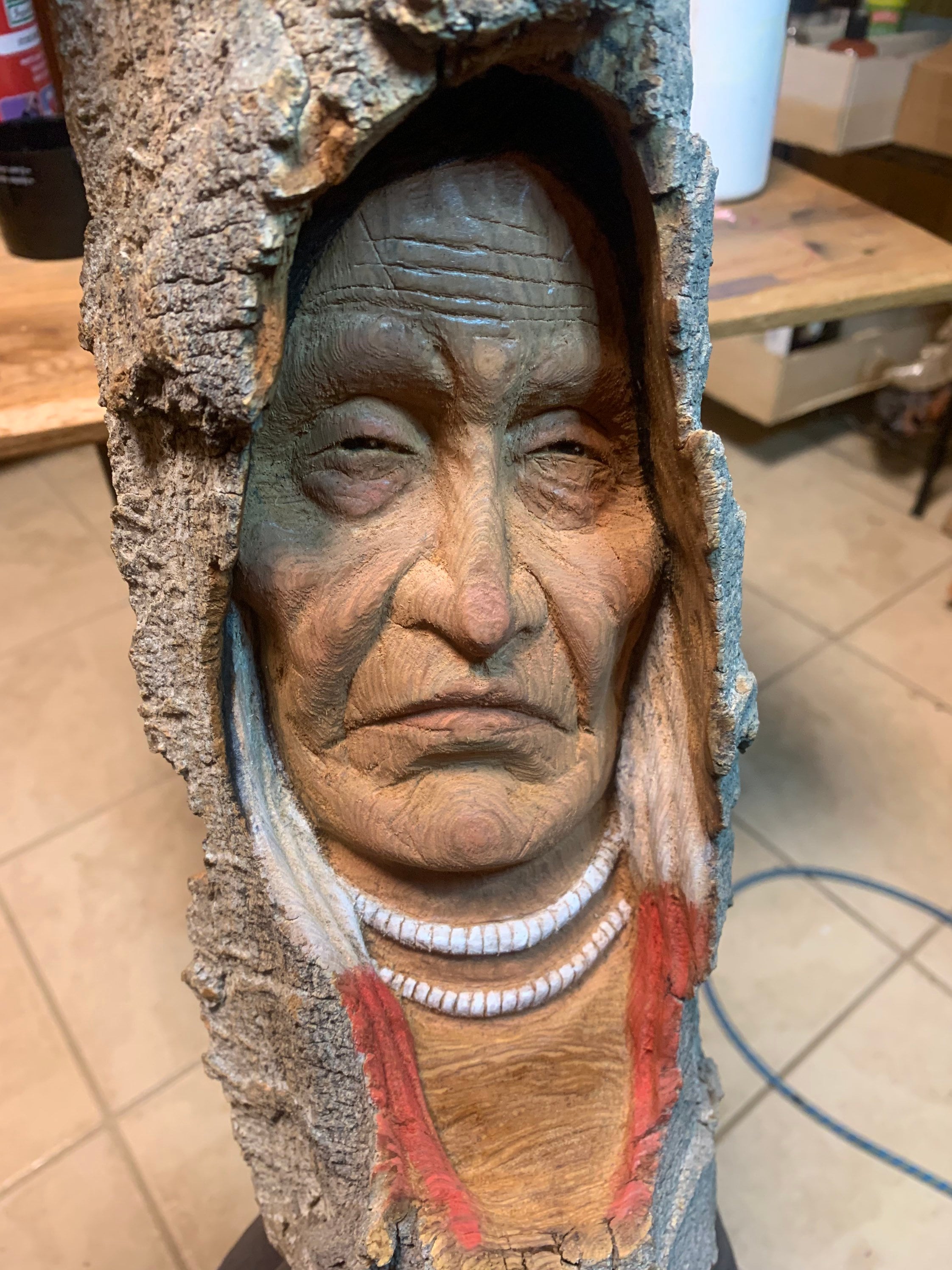 Native American, Wood Carving, Indian, Indian Wood Carving, by Josh