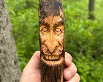 Handmade Cherry Wood Green Man Carving – Wall Art Sculpture - Etsy