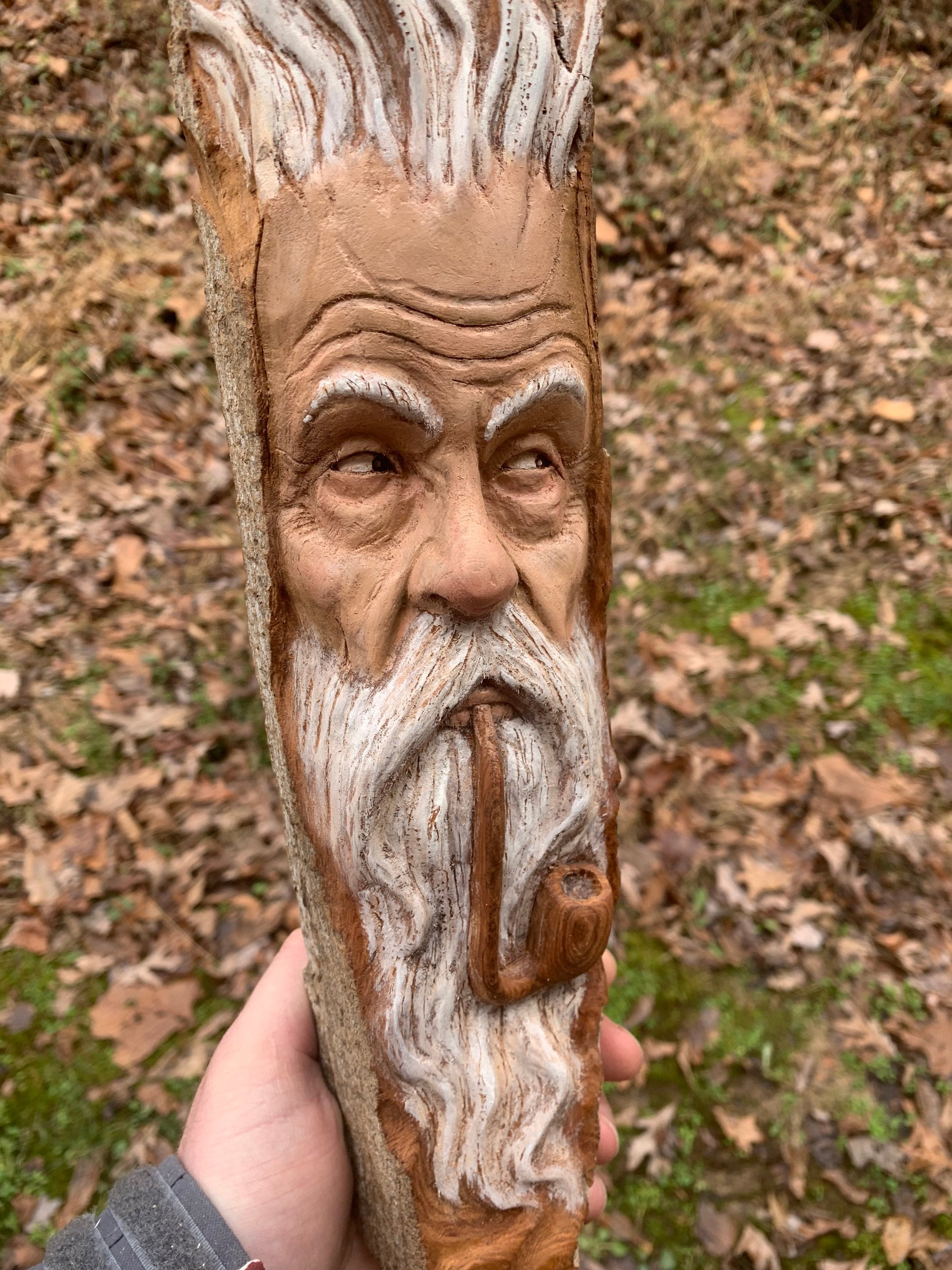 Wood Carving, Wood Spirit Carving, Wood Wall Art, Wizard Art, by Josh  Carte, Handmade Woodworking, Made in Ohio, Carving of a Face, Unique