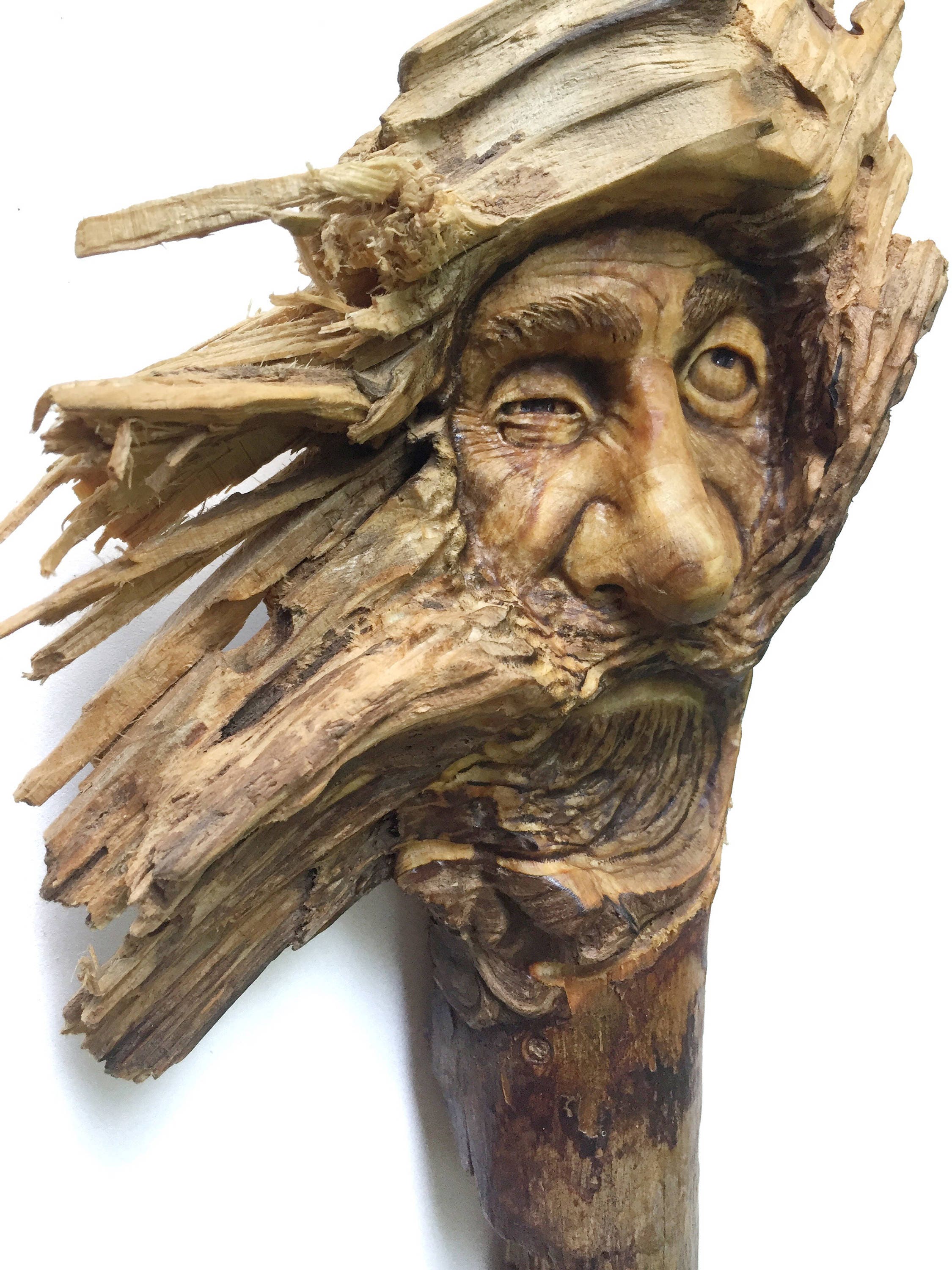 Wood Spirit, Wood Carving, Bed Head, Wall Art Decor, Handmade