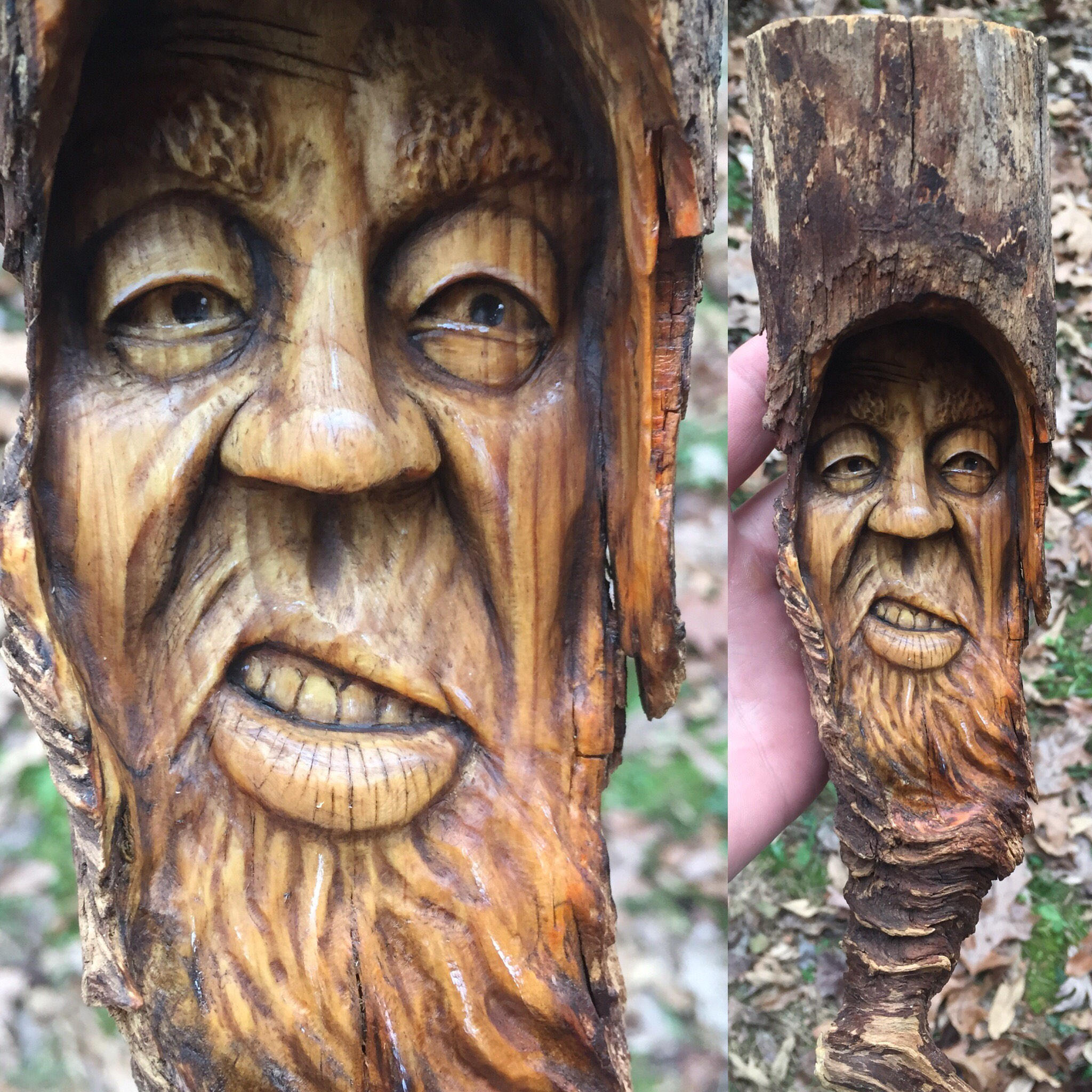 Wood Carving, Wood Spirit Carving, Rustic Decor, Wall Art, Original Art