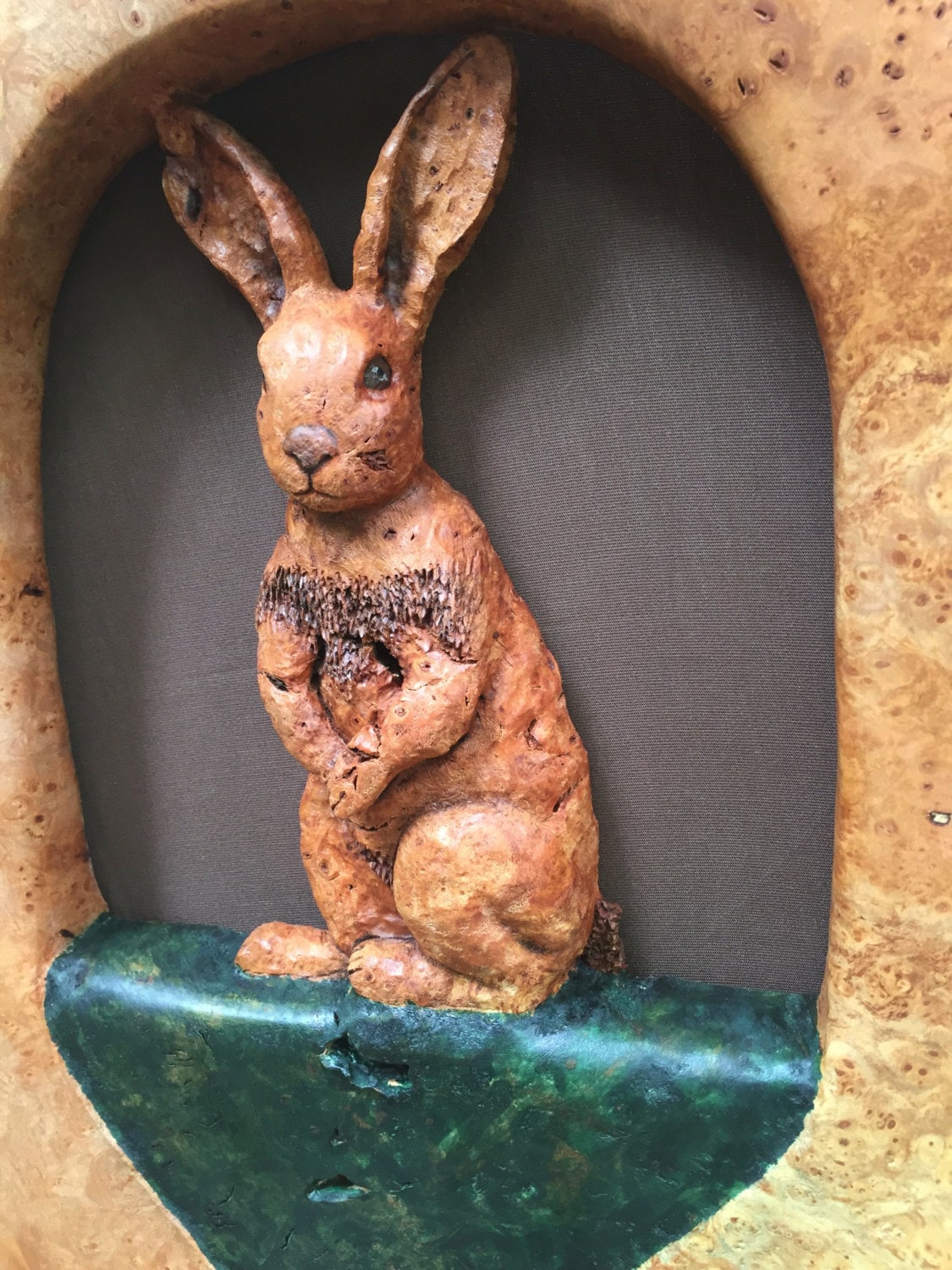 Rabbit, Wood Carving, Bunny, Hand Carved Wood Sculpture, Nursery Art