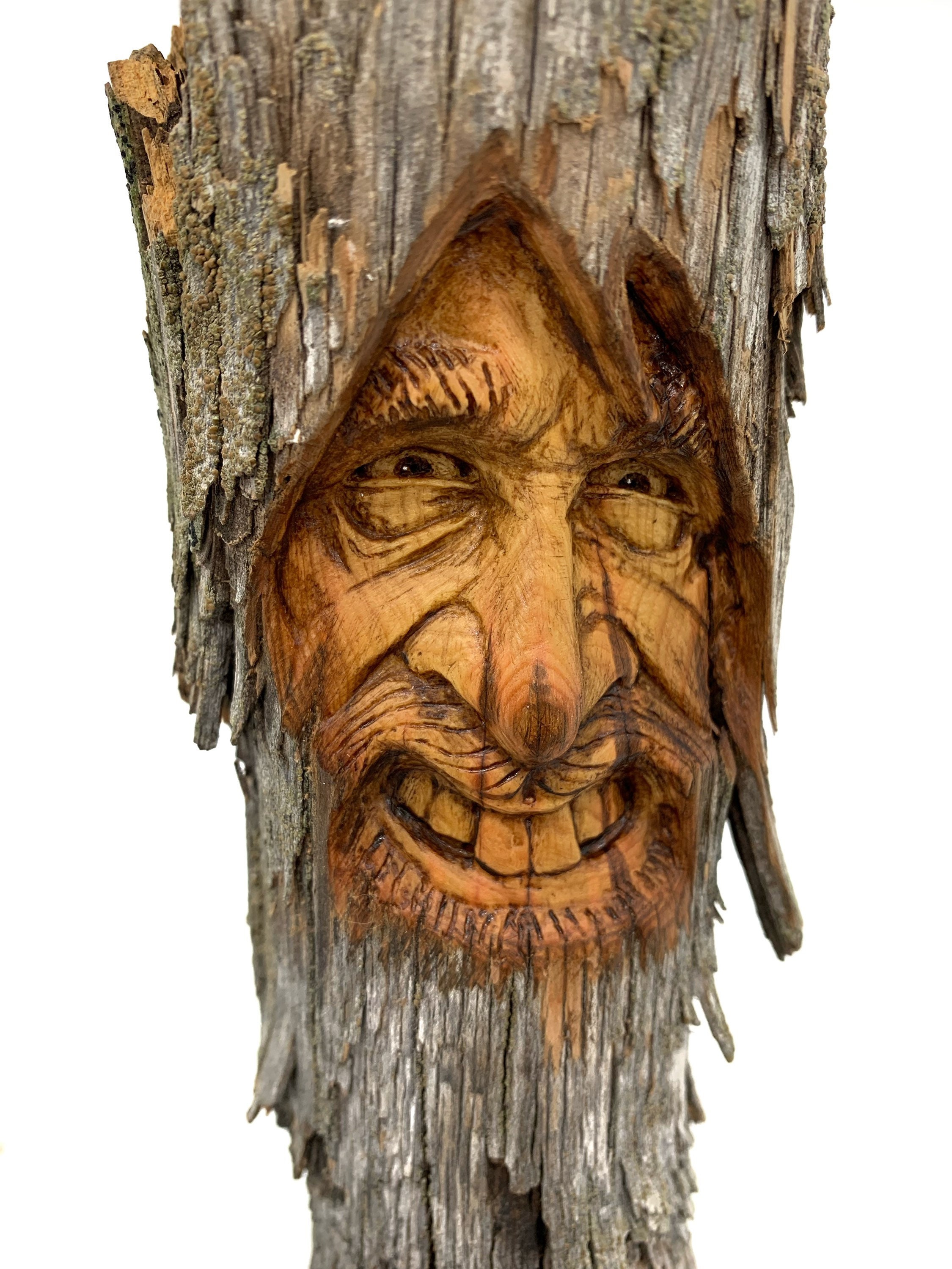 Wood Spirit Carving, Face Carving, Wood Wall Art, Hand Carved Wood Art, by  Josh Carte, Unique Art, Made in Ohio, Expressive Art, Natural Art