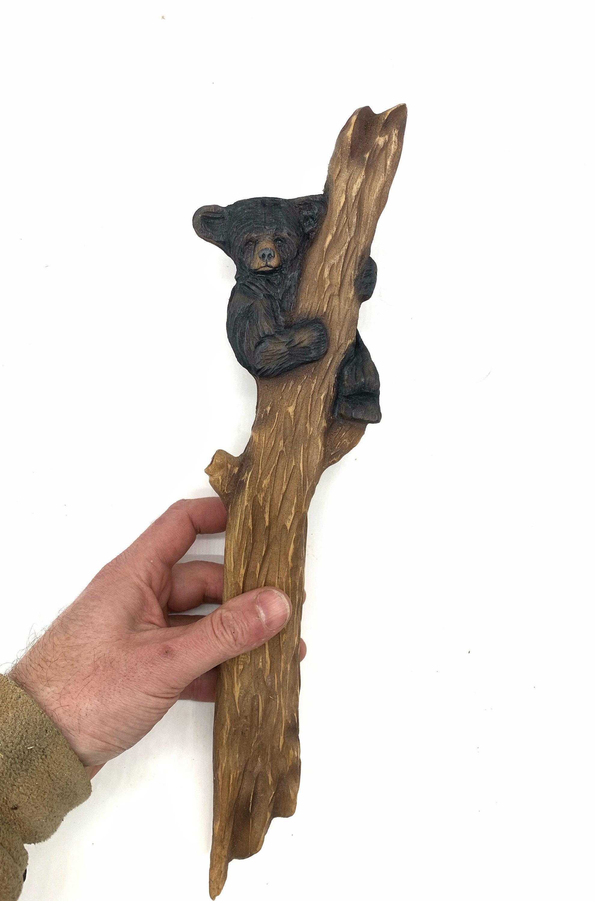 Bear Wood Carving, Bear Chainsaw Carving, Wood Wall Art, Hand Carved Wood Art, Black Bear, Wood
