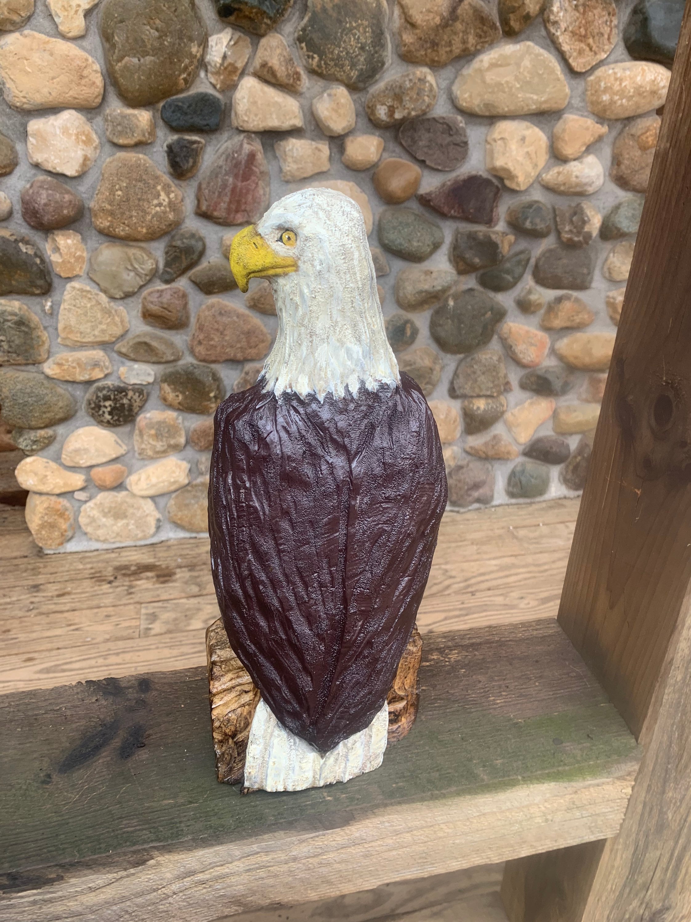 Eagle Chainsaw Carving, Bald Eagle, Hand Carved Wood Eagle, Wooden