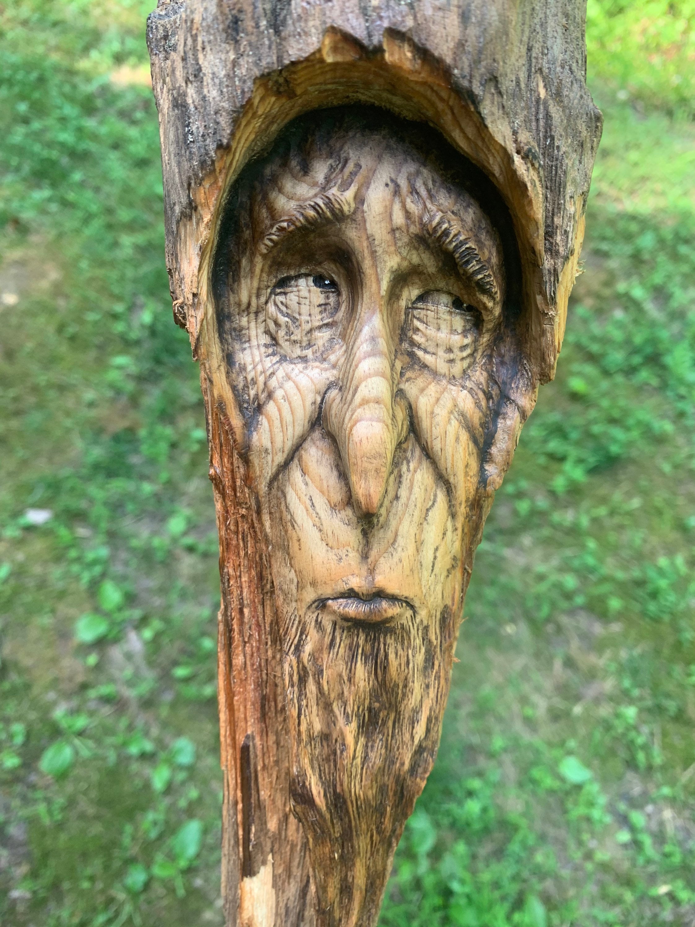 Wood Carving, Wood Spirit Carving, Wood Wall Art, Hand