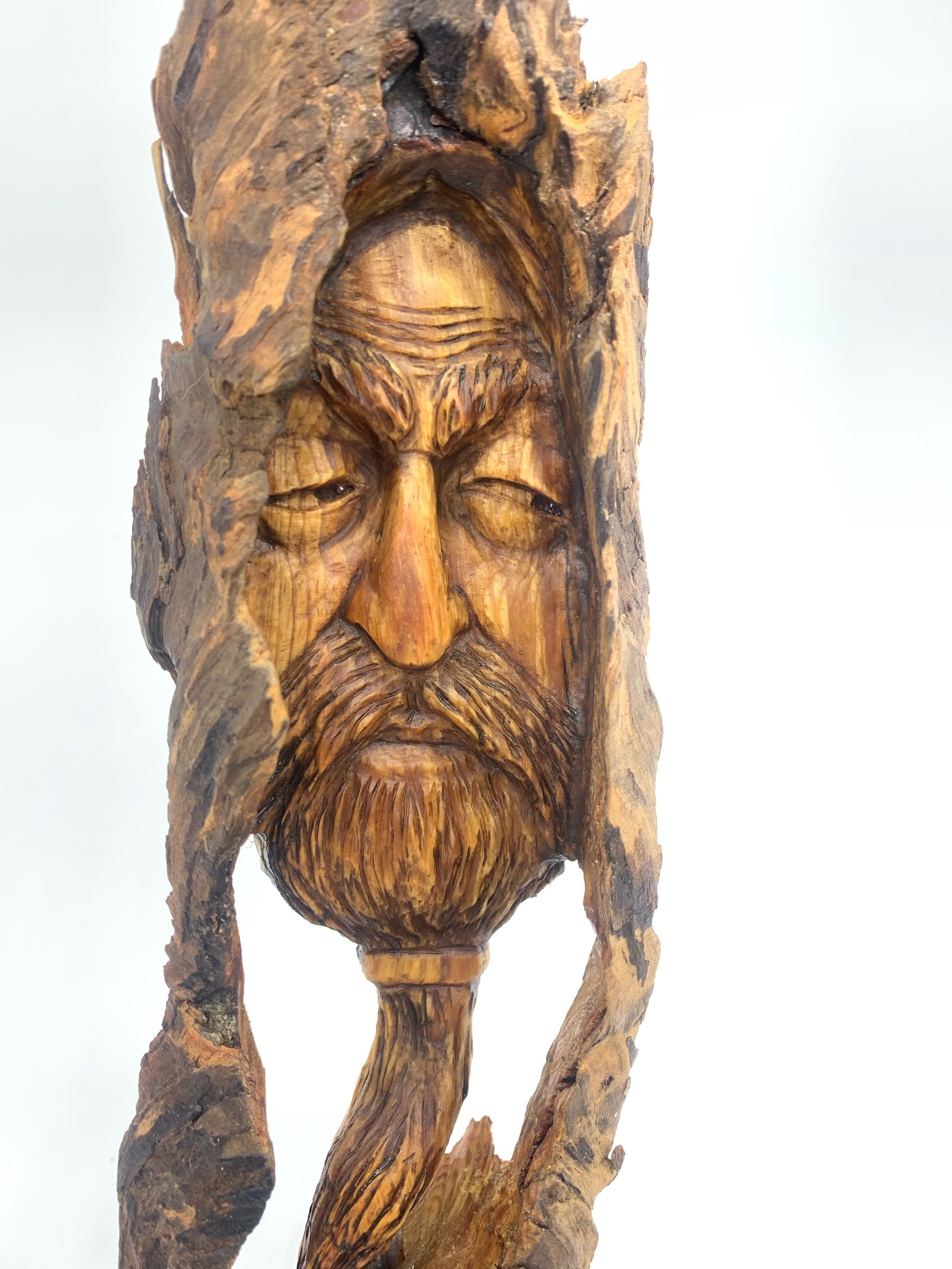 Wood Carving, Wood Spirit Carving, Wood Wall Art, Carving of a Face