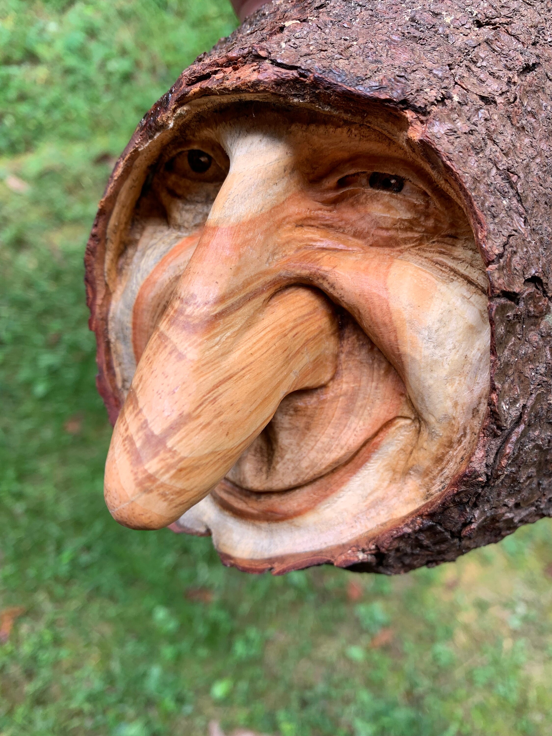 First ever carving (wood spirit) : r/Woodcarving