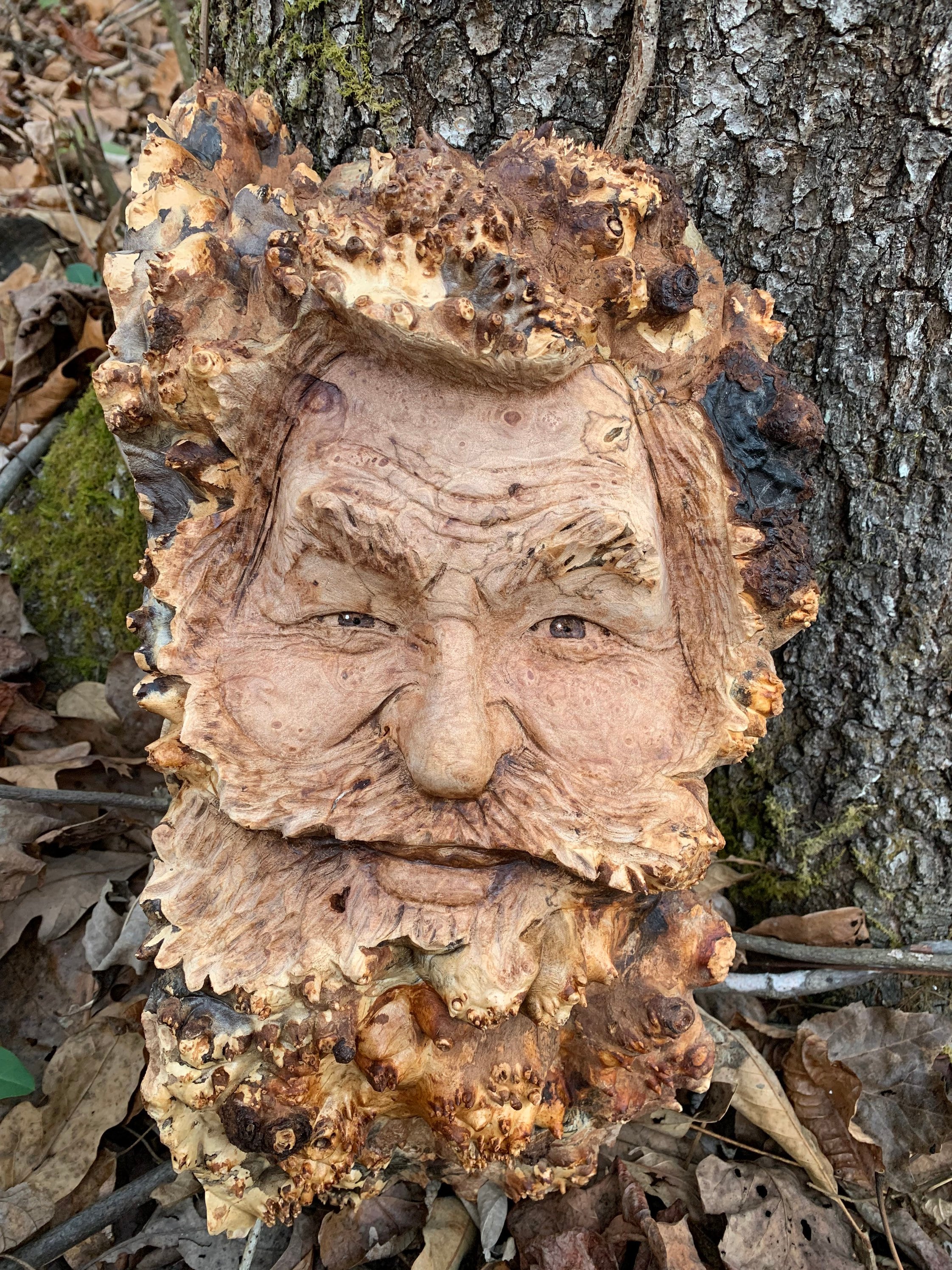 Wood Carving, Wood Spirit Carving, Hand Carved Wood Art, by Josh Carte