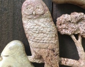 Barred Owl árbol escena, talla en madera, escultura de madera por Josh carta, carpintería hecha a mano, regalo de cumpleaños, regalo de aniversario, reliquia, OOAK