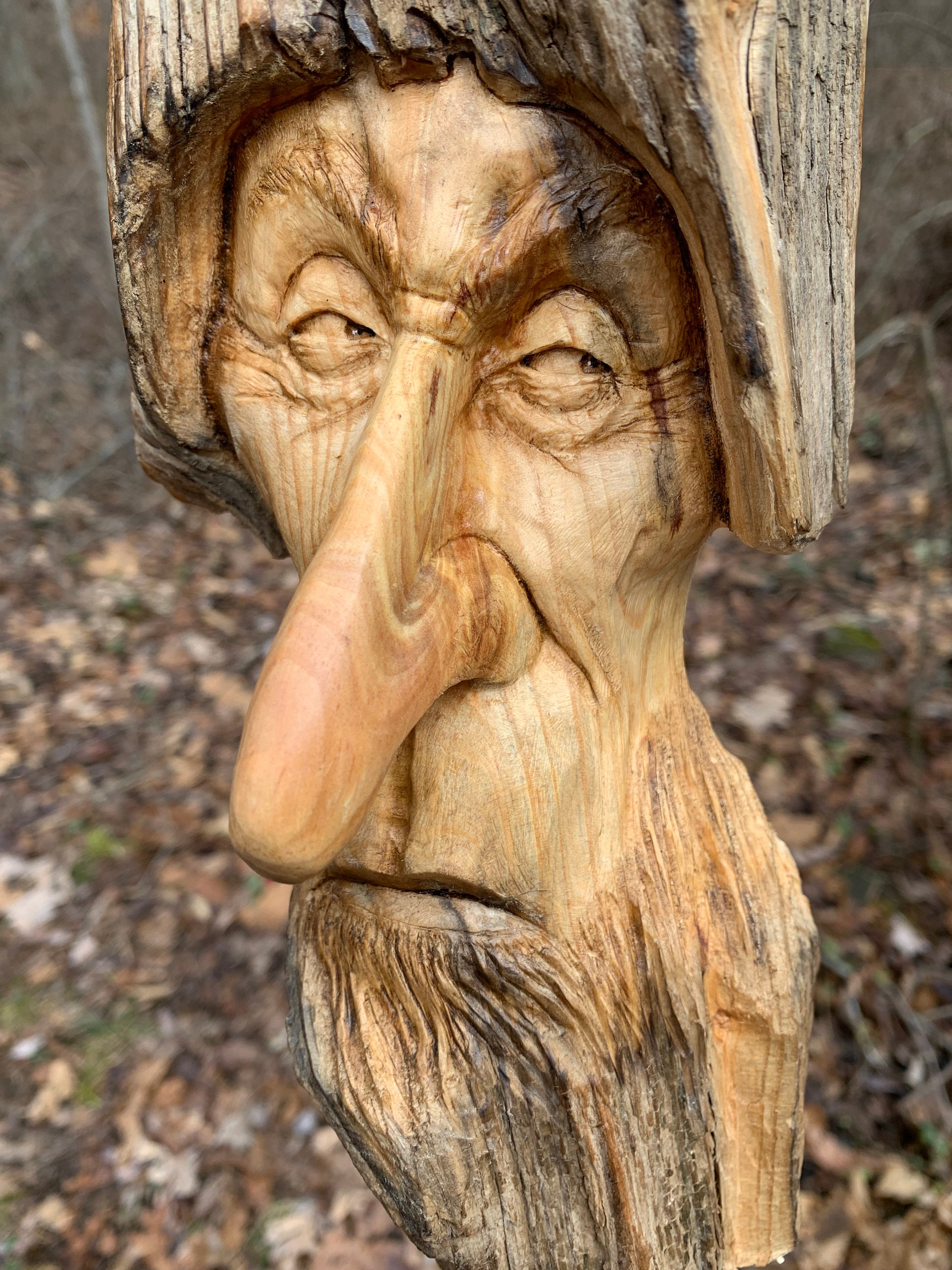 Wood Spirit Wood Carving - JoshCarteArt