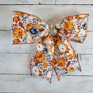 Fall or Thanksgiving  Simple Bow for your Home Decor.  Add to Lanterns, Lights, Wreaths, Door Hangers.  Trending Orange and Blue Fall design