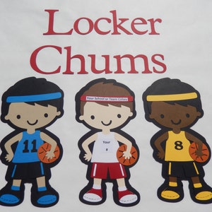 Basketball Locker Decorations.  Personalize your own Locker Chum with Team Uniform Colors and Jersey Numbers.