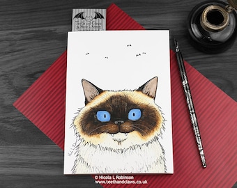 Birman Cat Notebook, A5 Journal, Lined, Cat Notebook, Cat Lover Notebook, Cat Stationery, Ragdoll Cat, Cat Gift