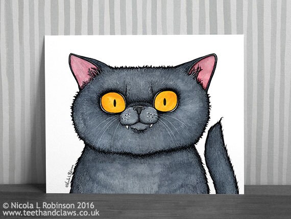 Cat Art Print British Shorthair Cat Cat Gift For Cat Lover Etsy